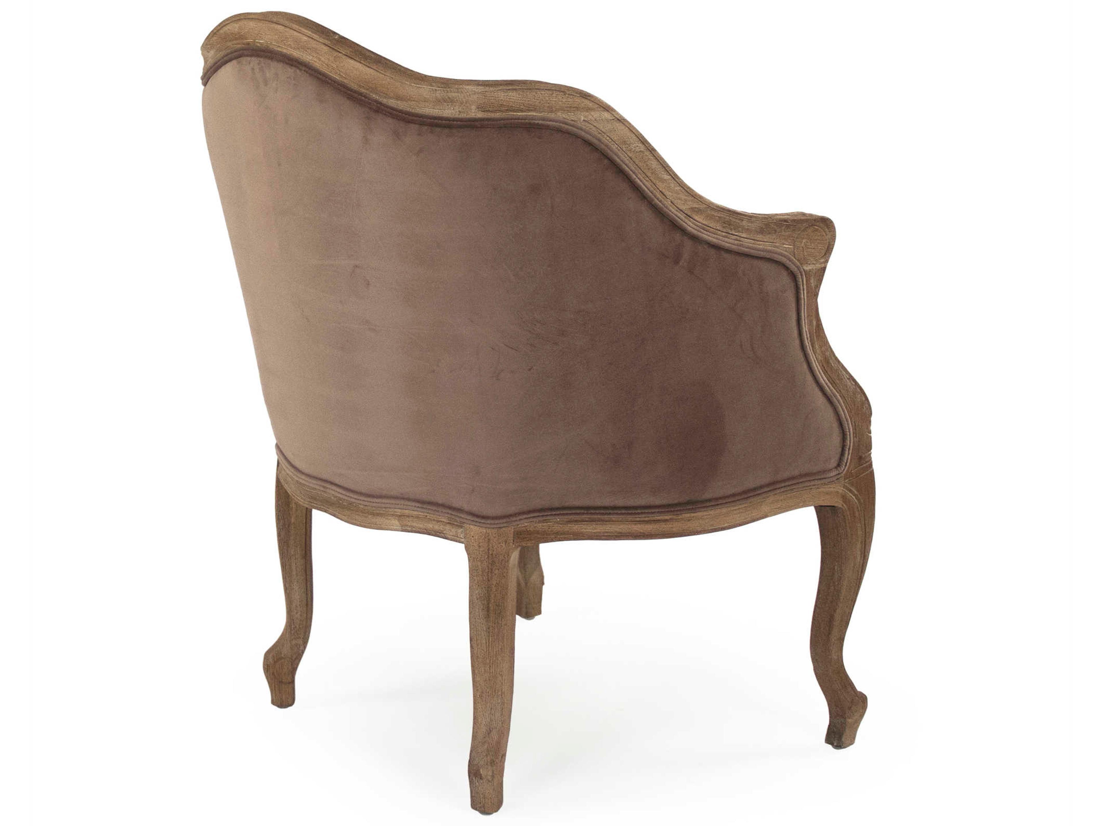 Zentique Pierre Brown Fabric Accent Chair