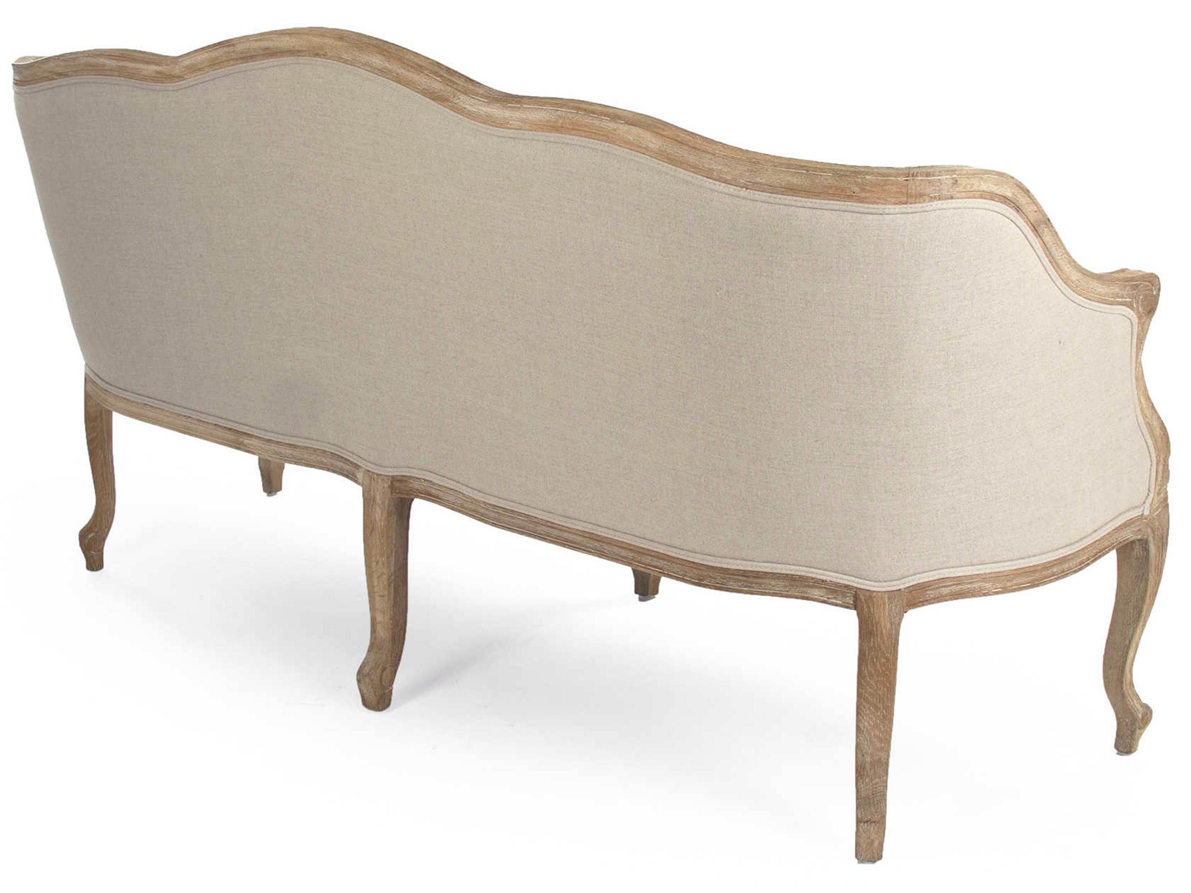 Zentique Benton Natural Linen Cream Upholstered Loveseat