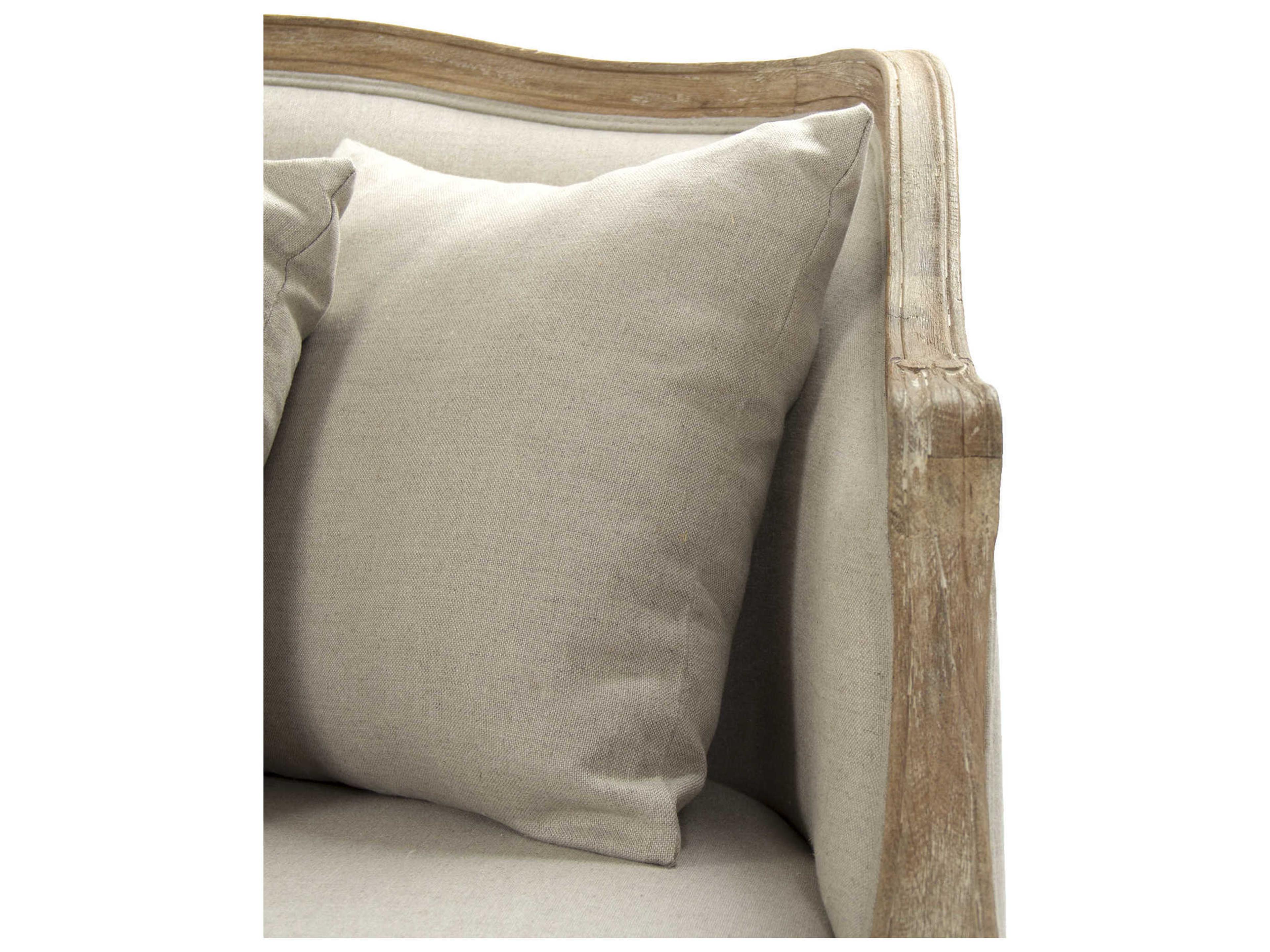 Zentique Benton Natural Linen Cream Upholstered Loveseat