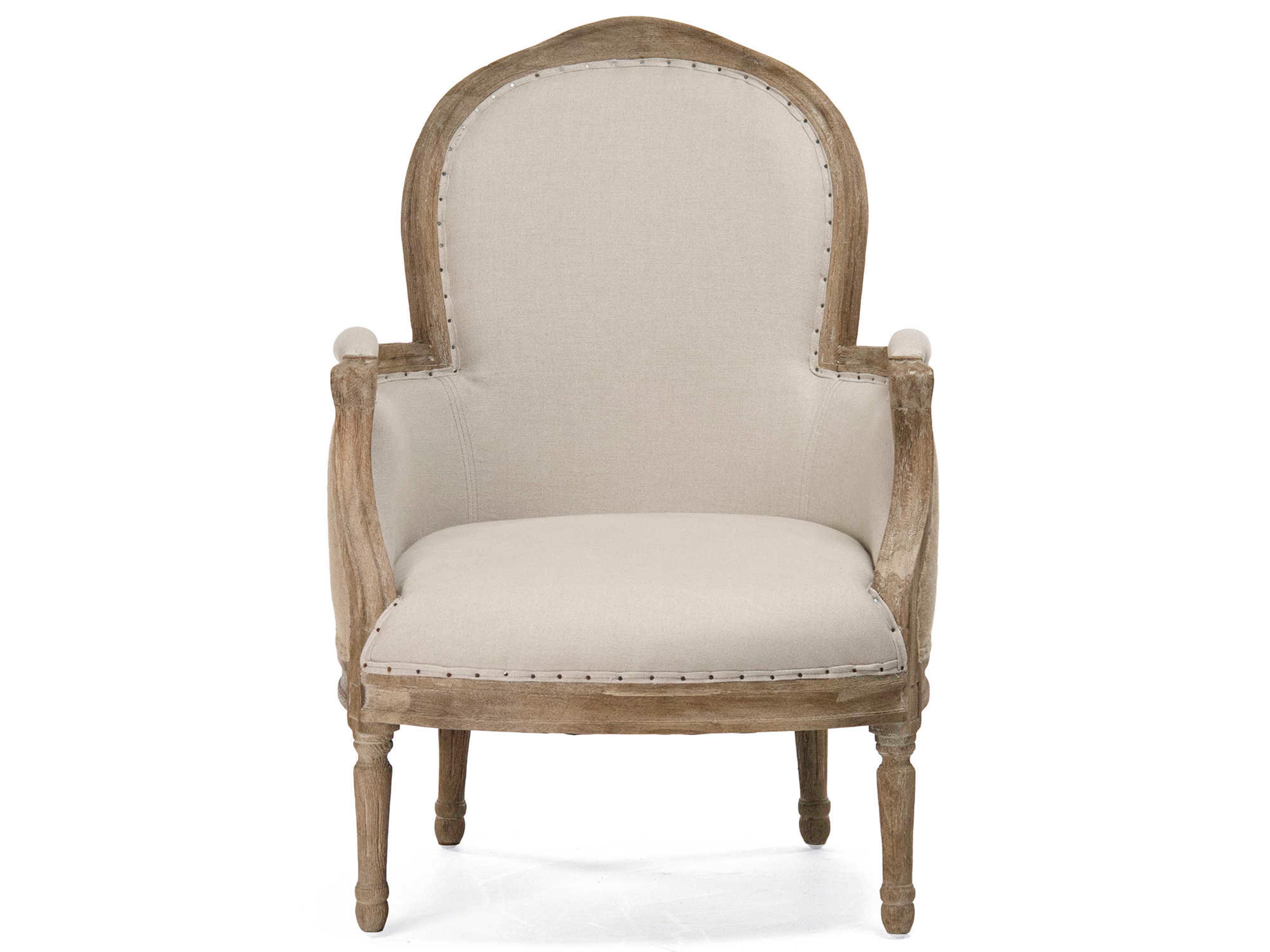 Zentique Cream Fabric Accent Chair