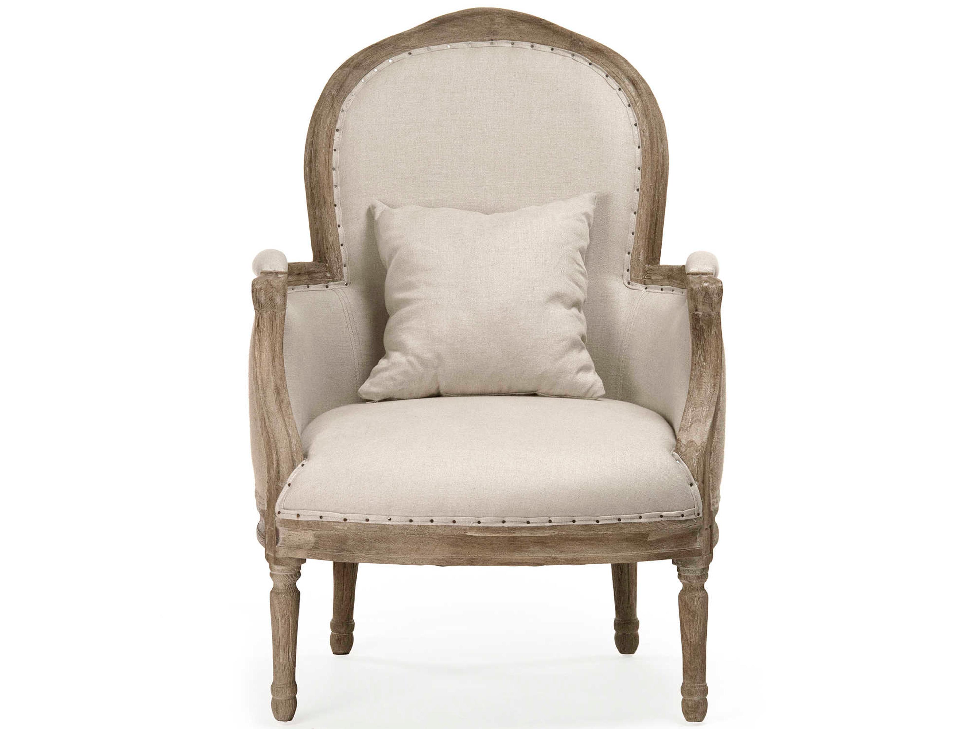 Zentique Cream Fabric Accent Chair