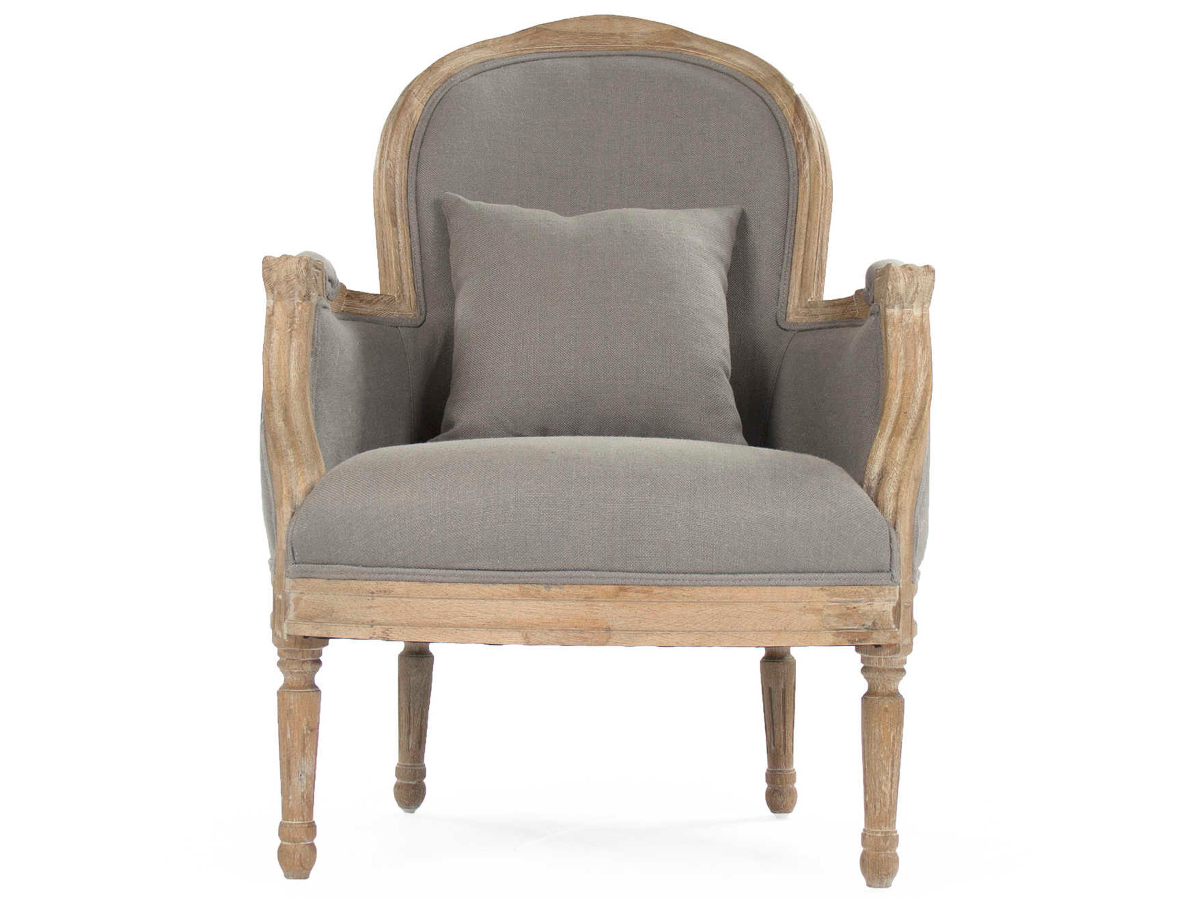 Zentique Gray Fabric Accent Chair