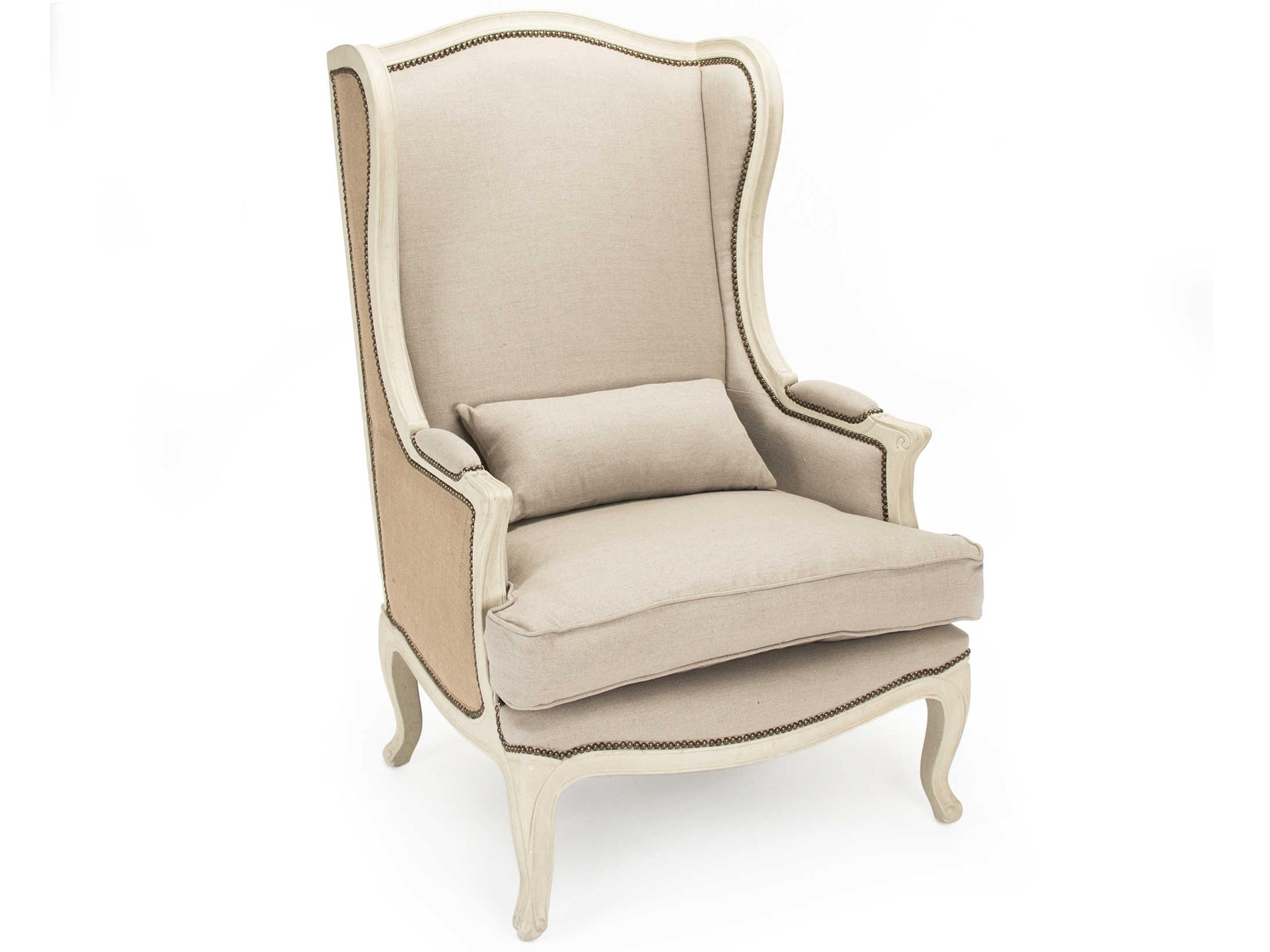 Zentique Leon Beige Fabric Accent Chair