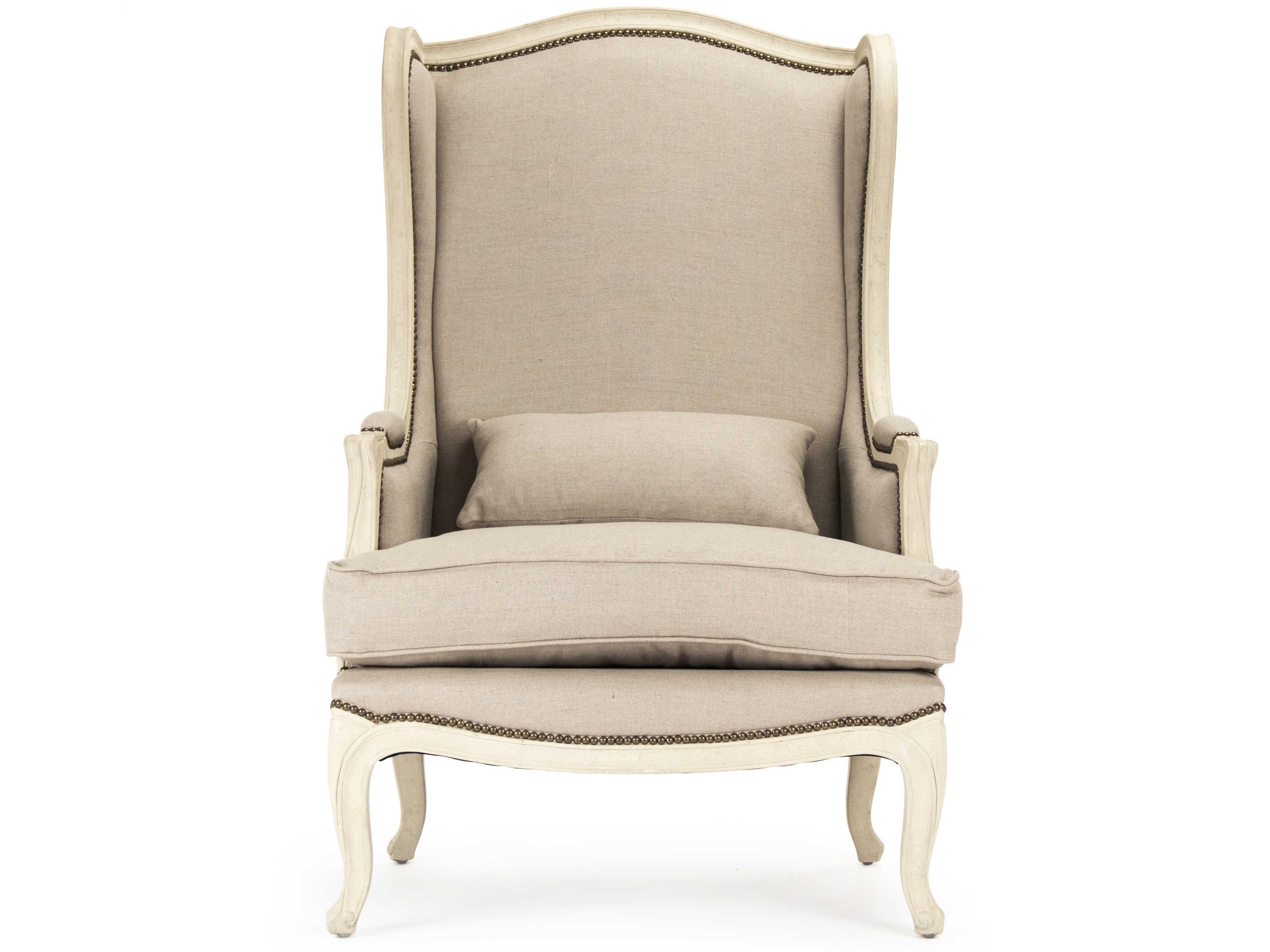 Zentique Leon Beige Fabric Accent Chair