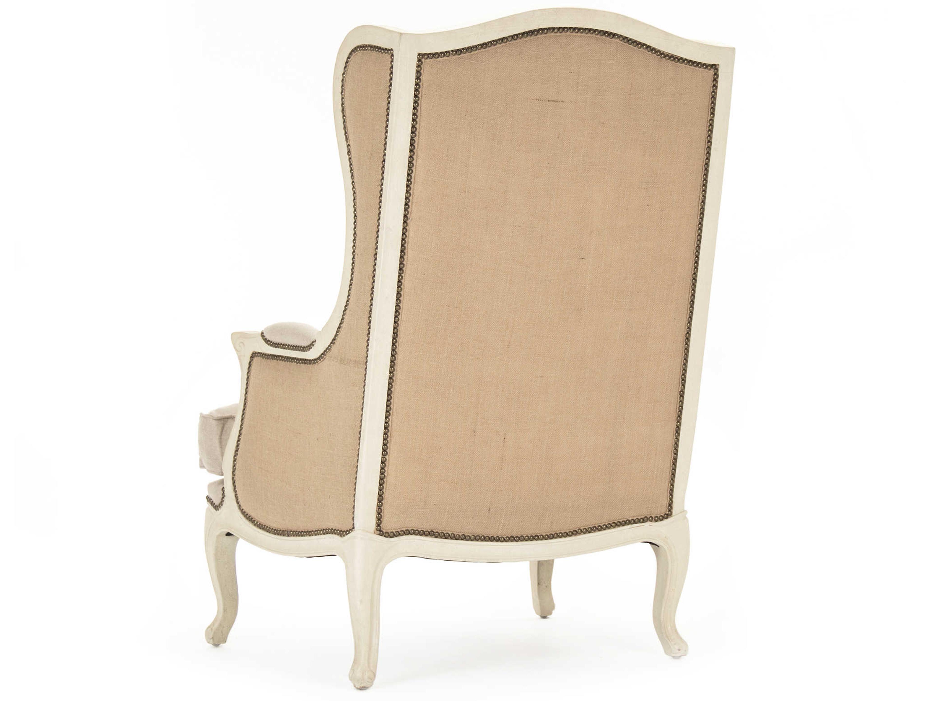 Zentique Leon Beige Fabric Accent Chair