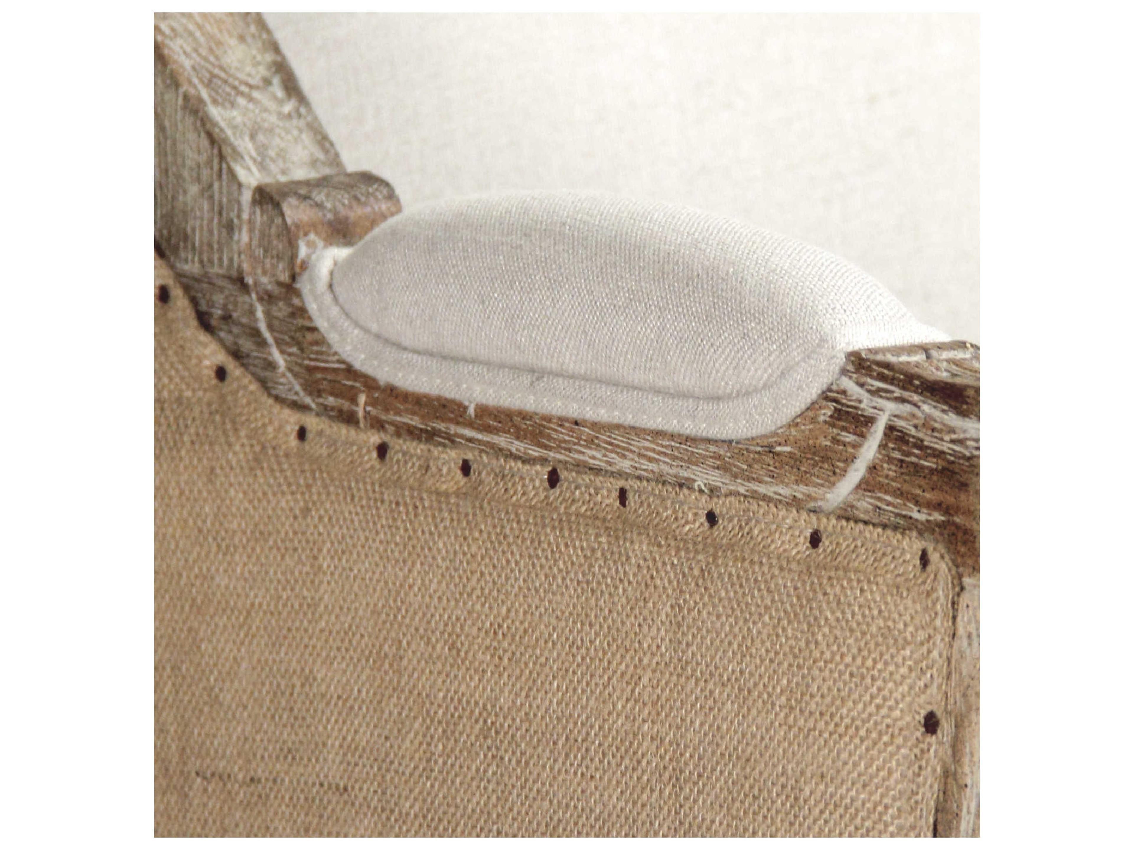 Zentique Leon Natural Linen Jute Cream Upholstered Loveseat