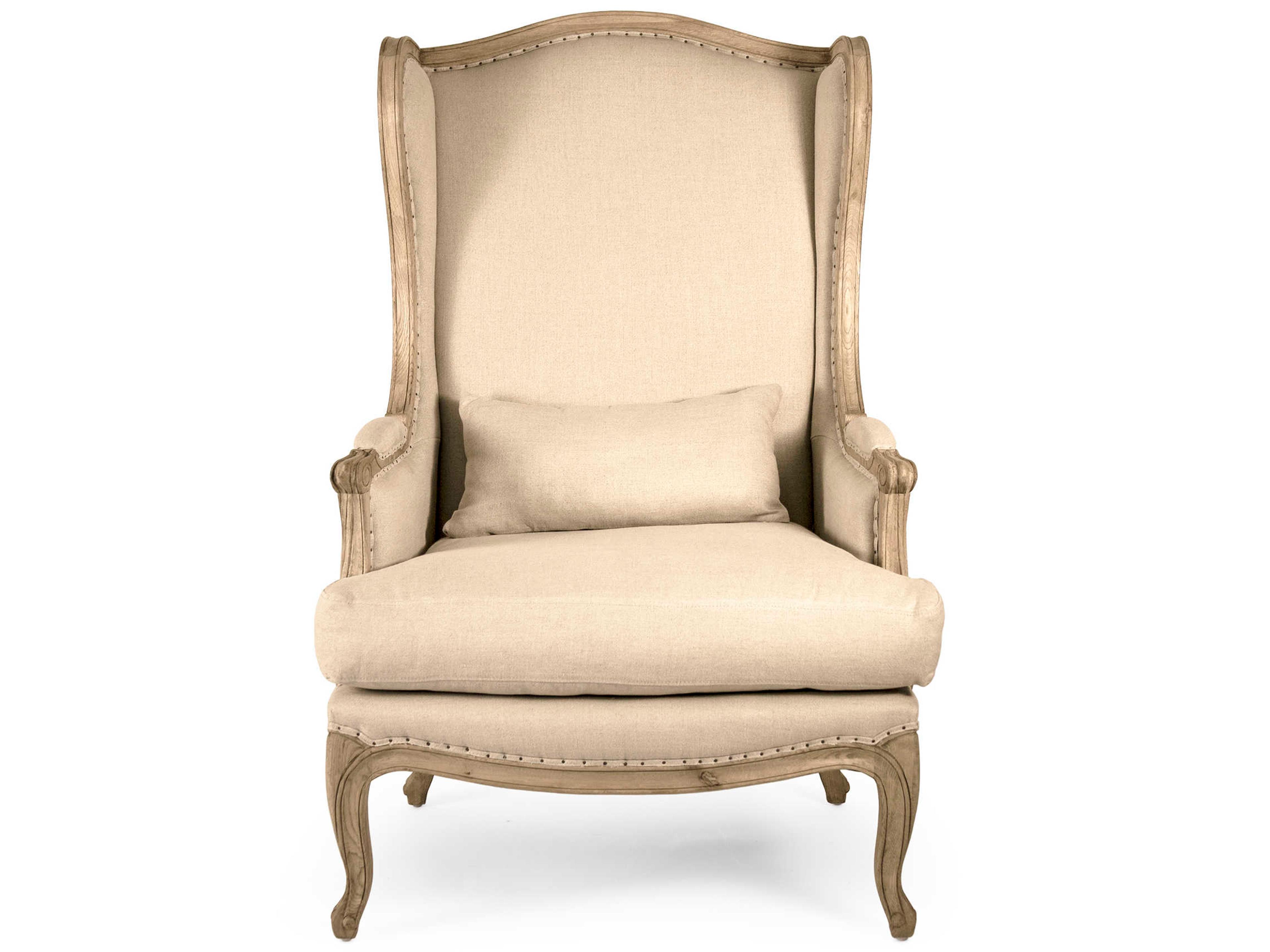 Zentique Leon Brown Fabric Accent Chair