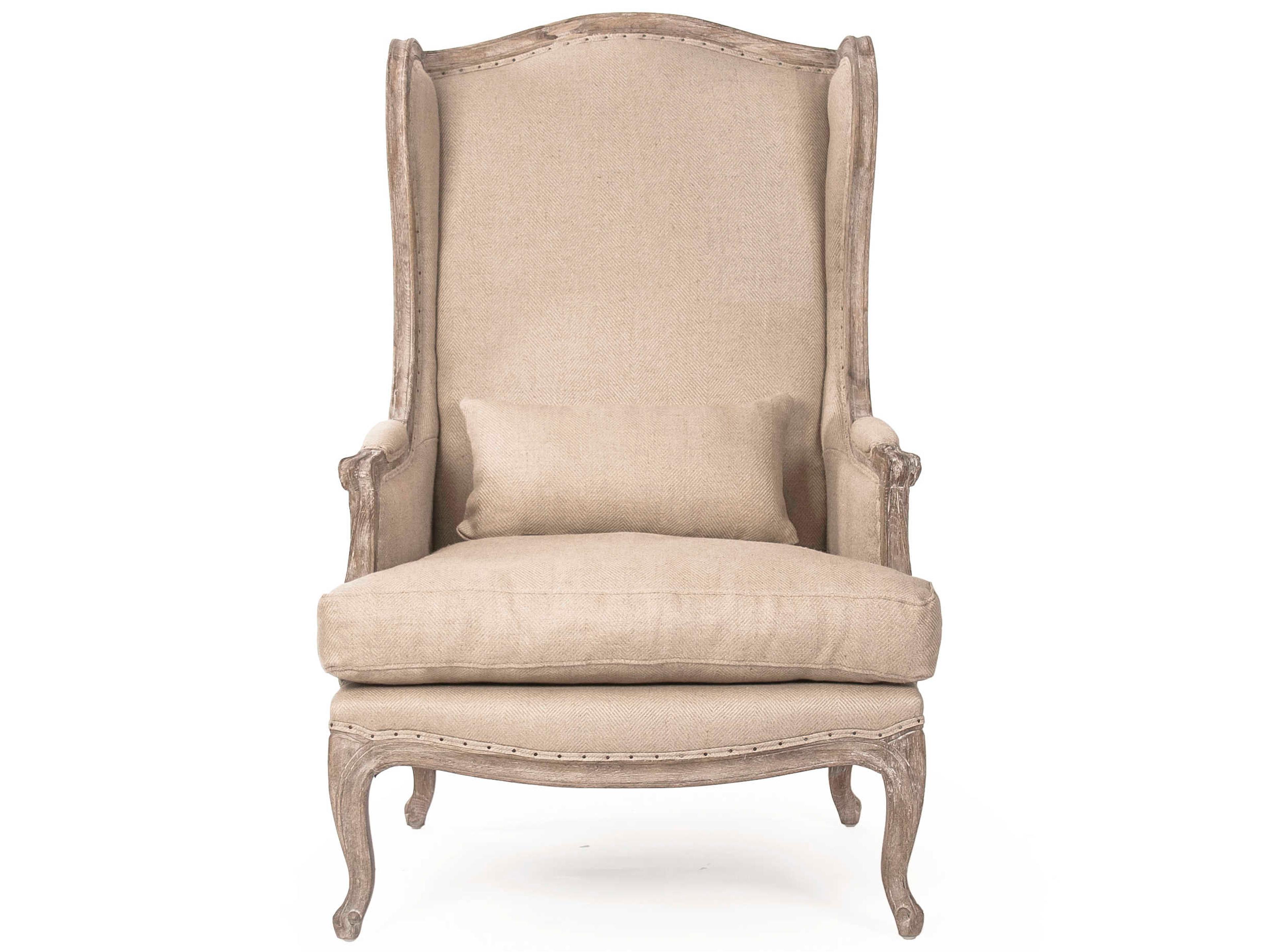 Zentique Leon Beige Fabric Accent Chair