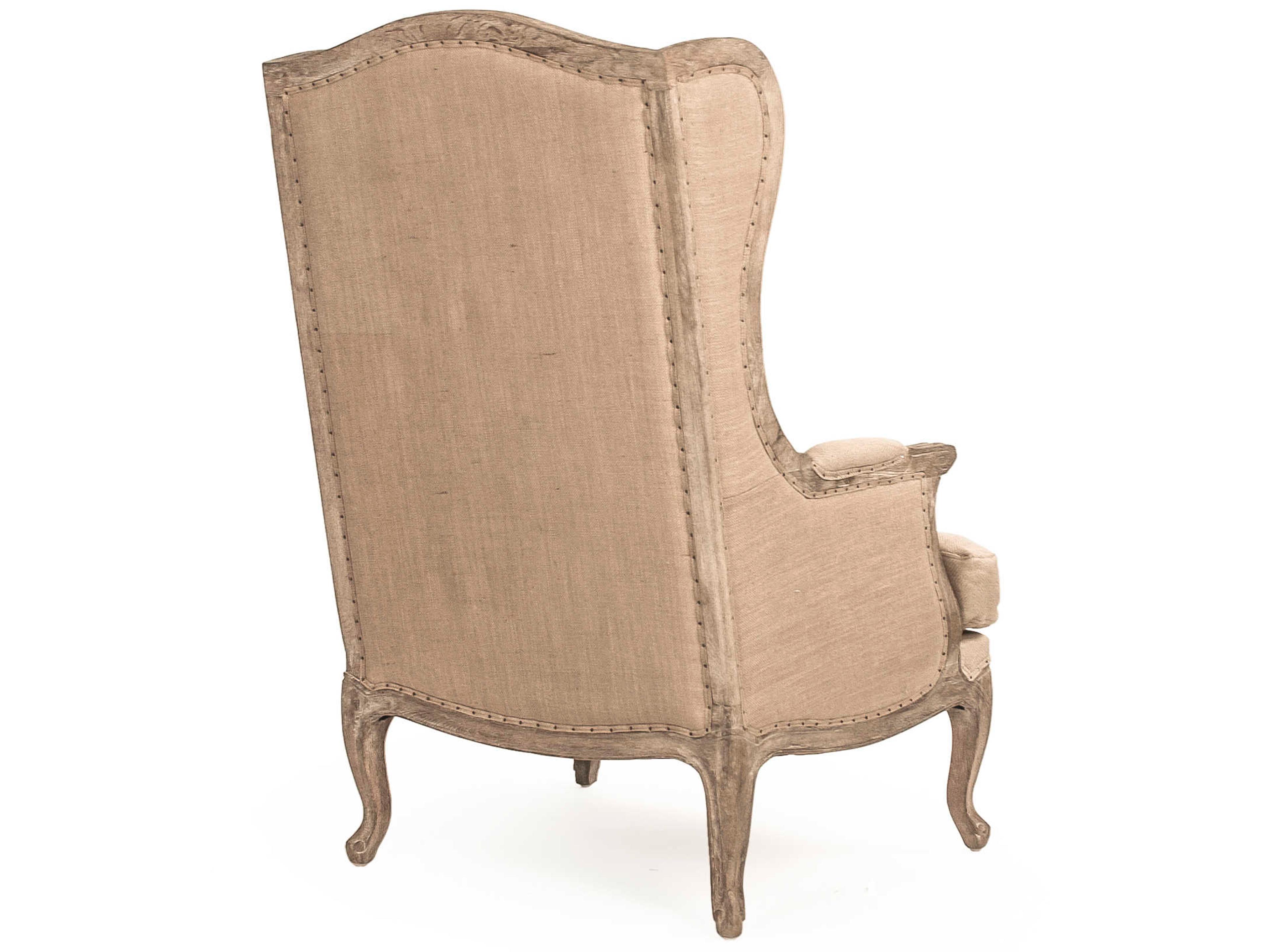 Zentique Leon Beige Fabric Accent Chair