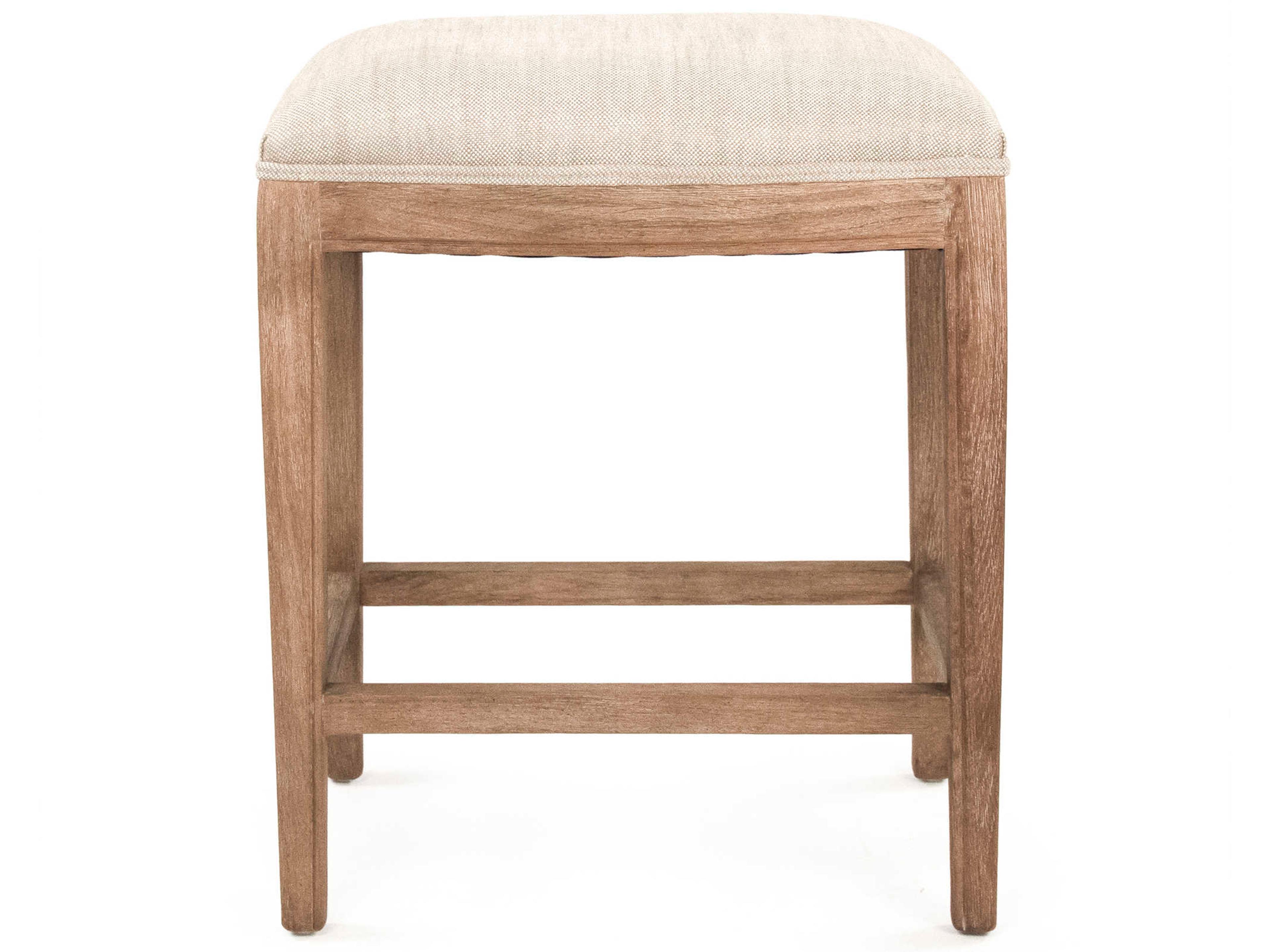 Zentique Upholstered Oak Wood Oatmeal Polyester Counter Stool