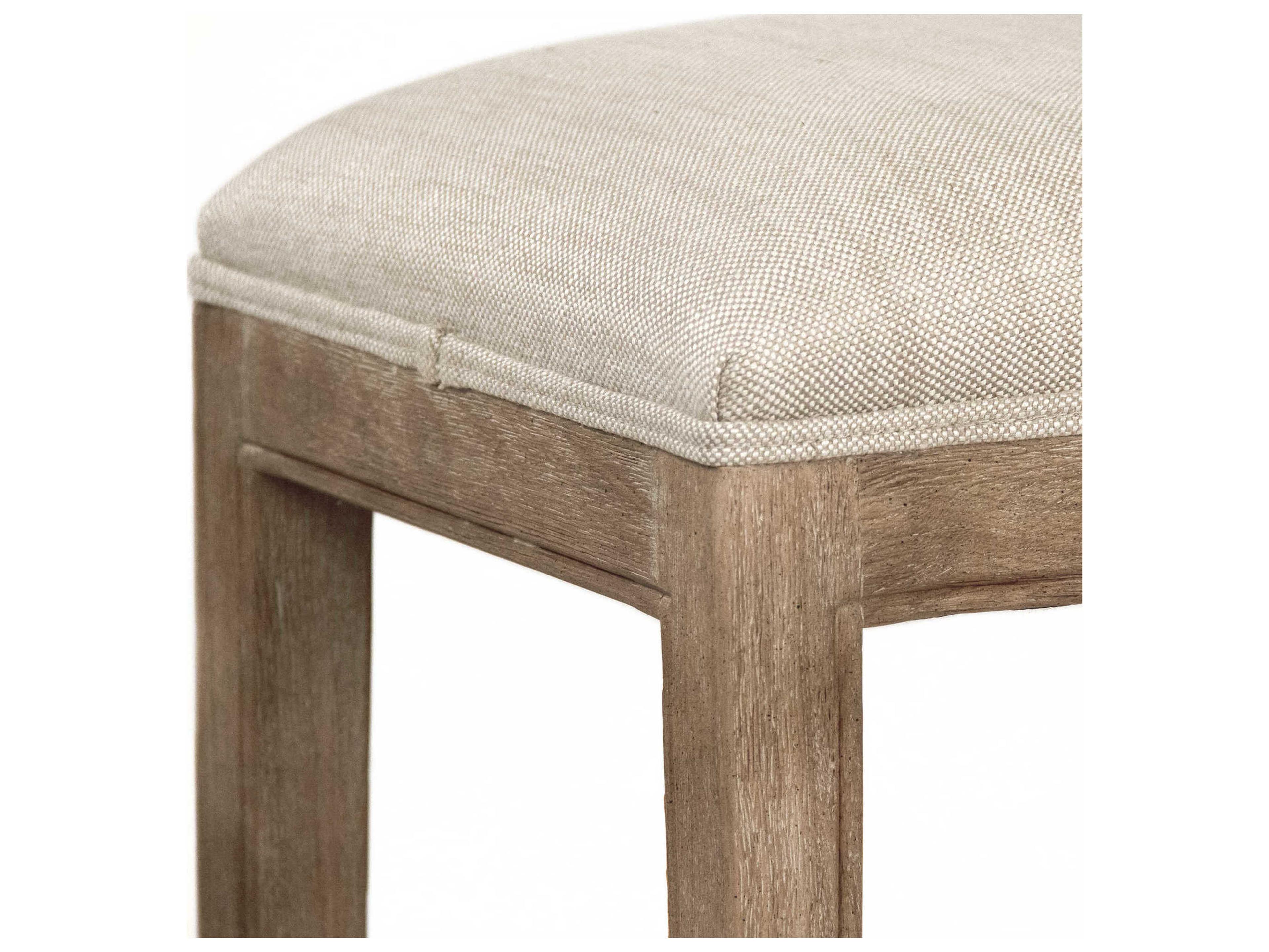 Zentique Upholstered Oak Wood Oatmeal Polyester Counter Stool