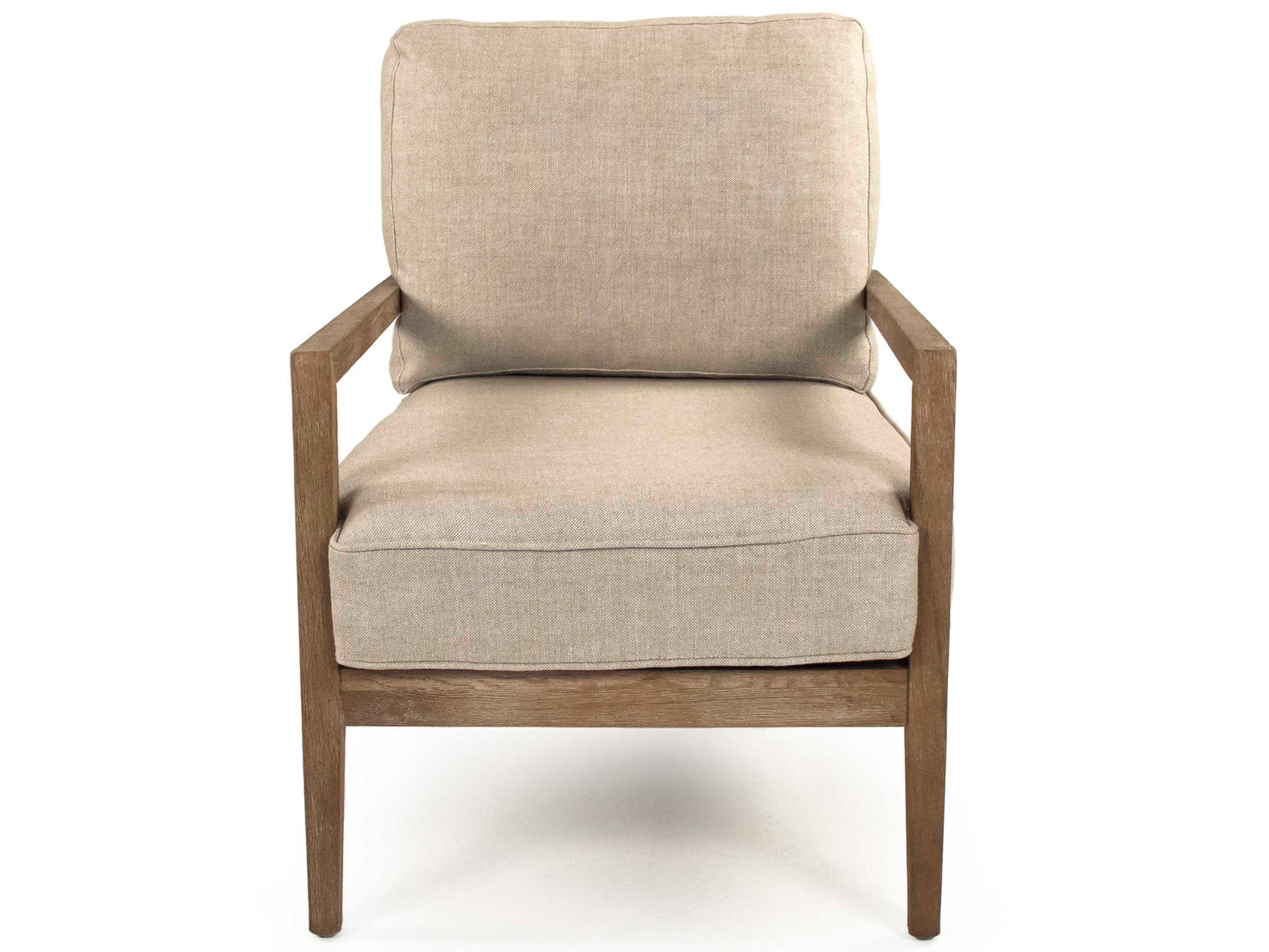 Zentique Cream Fabric Accent Chair