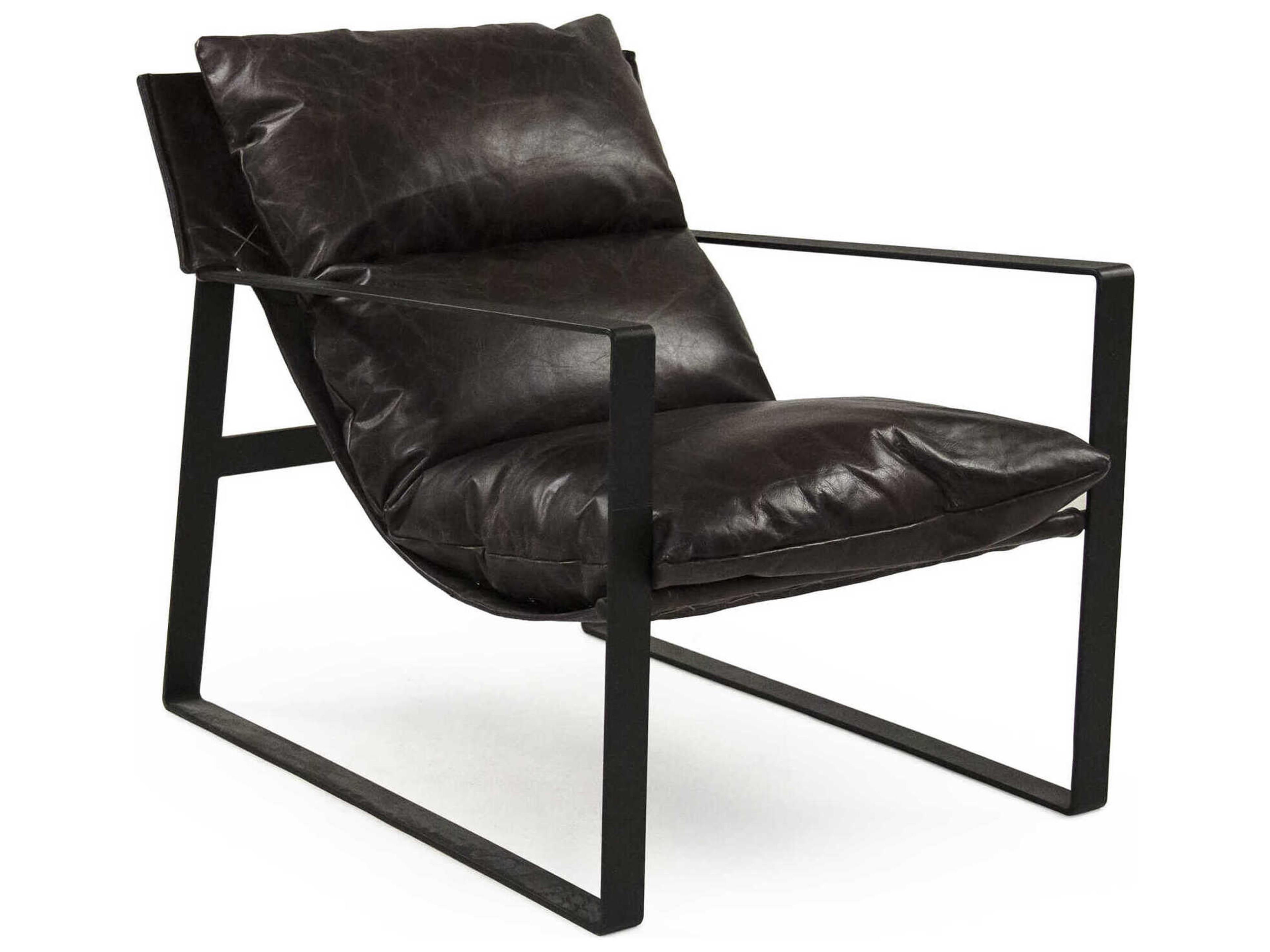 Owen Black Leather Accent Chair