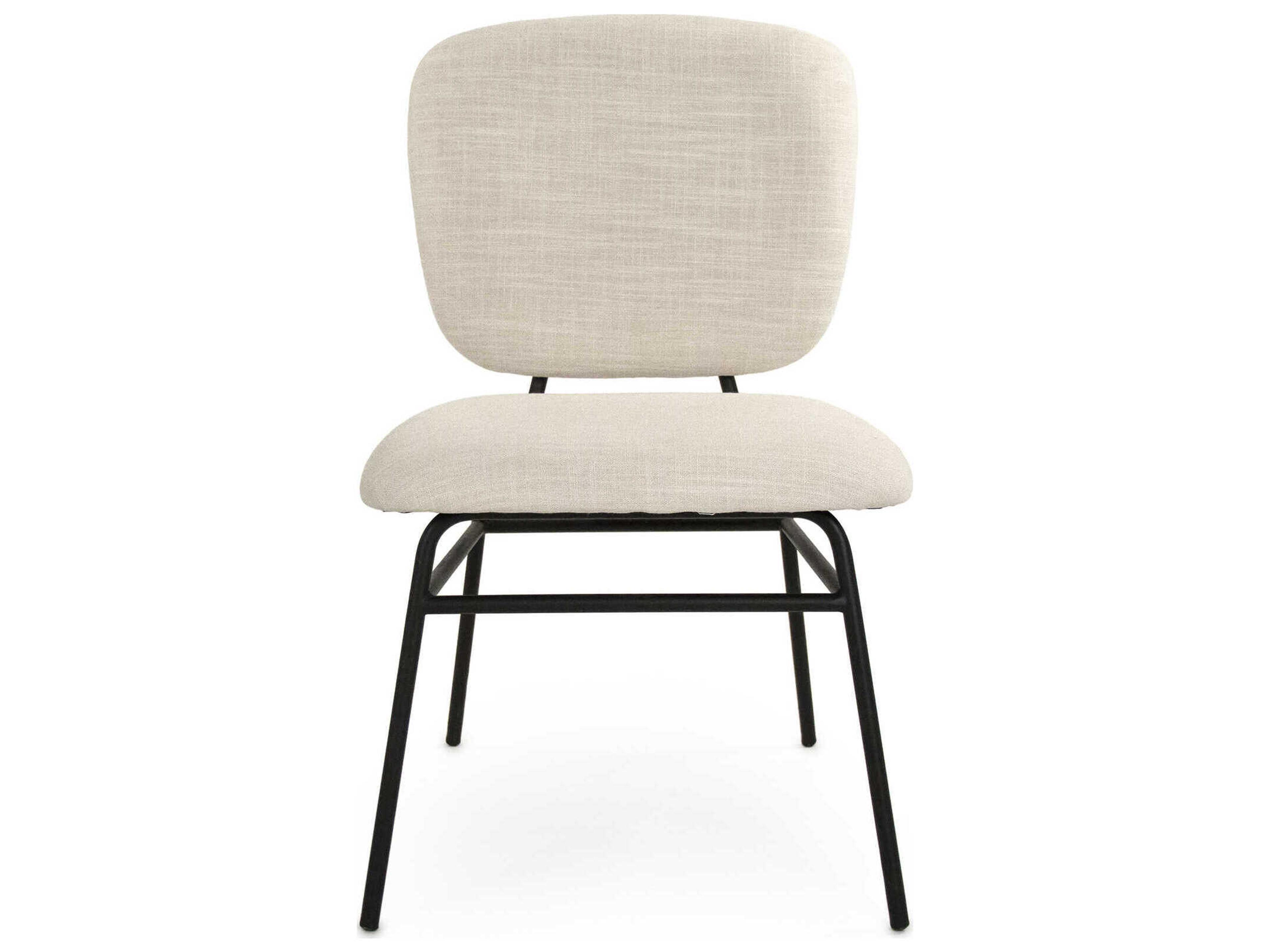 Zentique April White Upholstered Armless Dining Chair