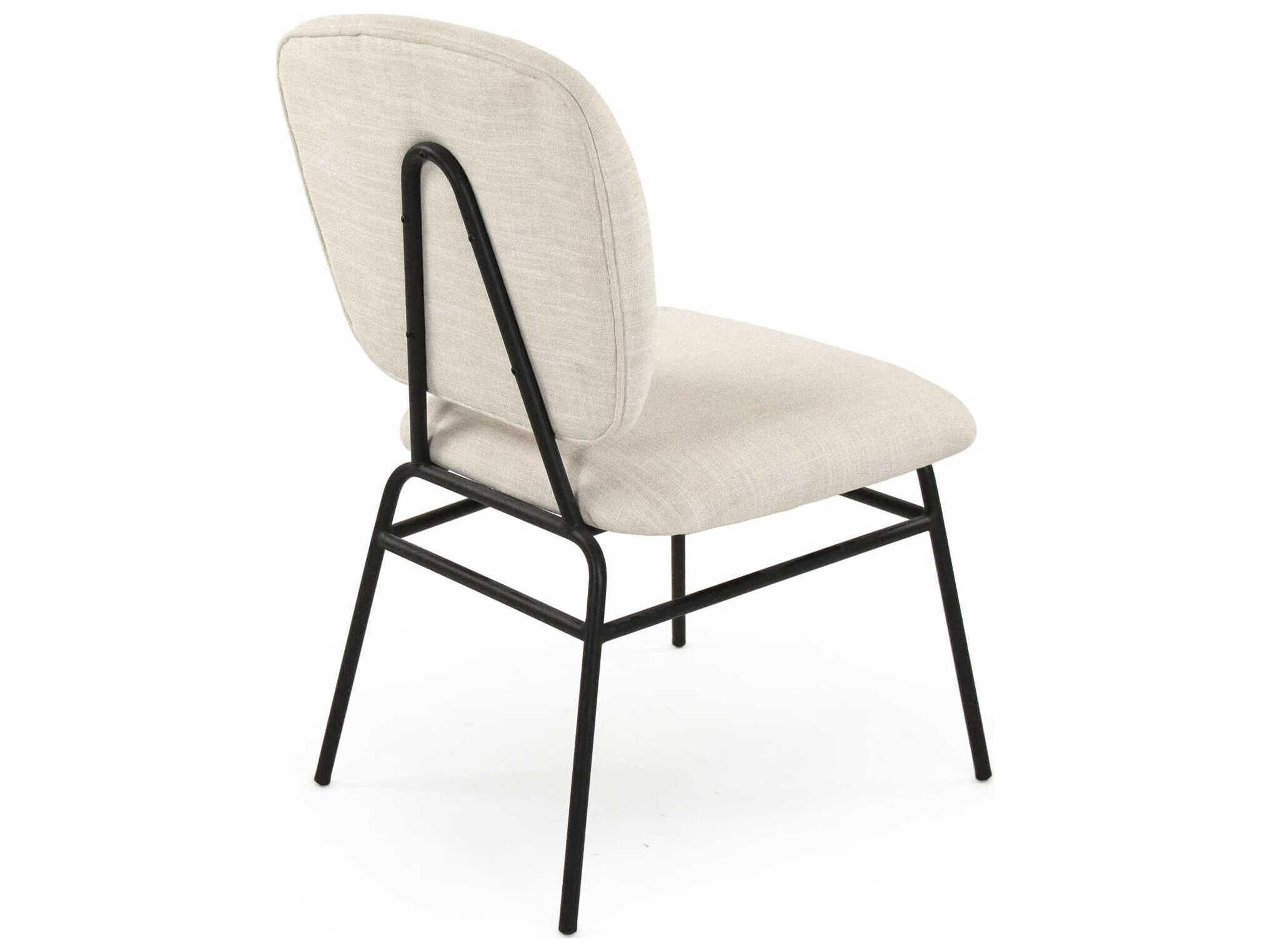 Zentique April White Upholstered Armless Dining Chair
