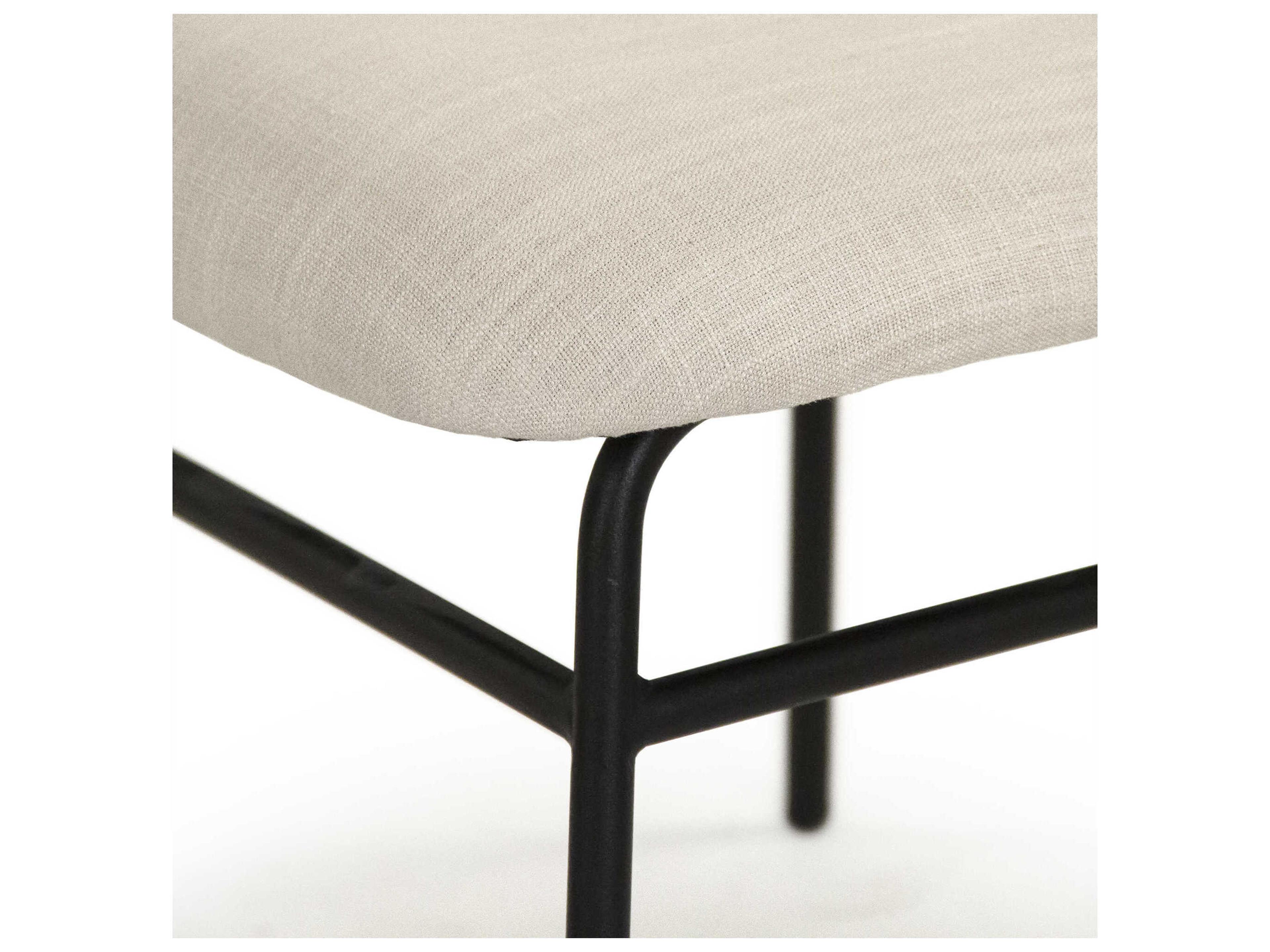 Zentique April White Upholstered Armless Dining Chair