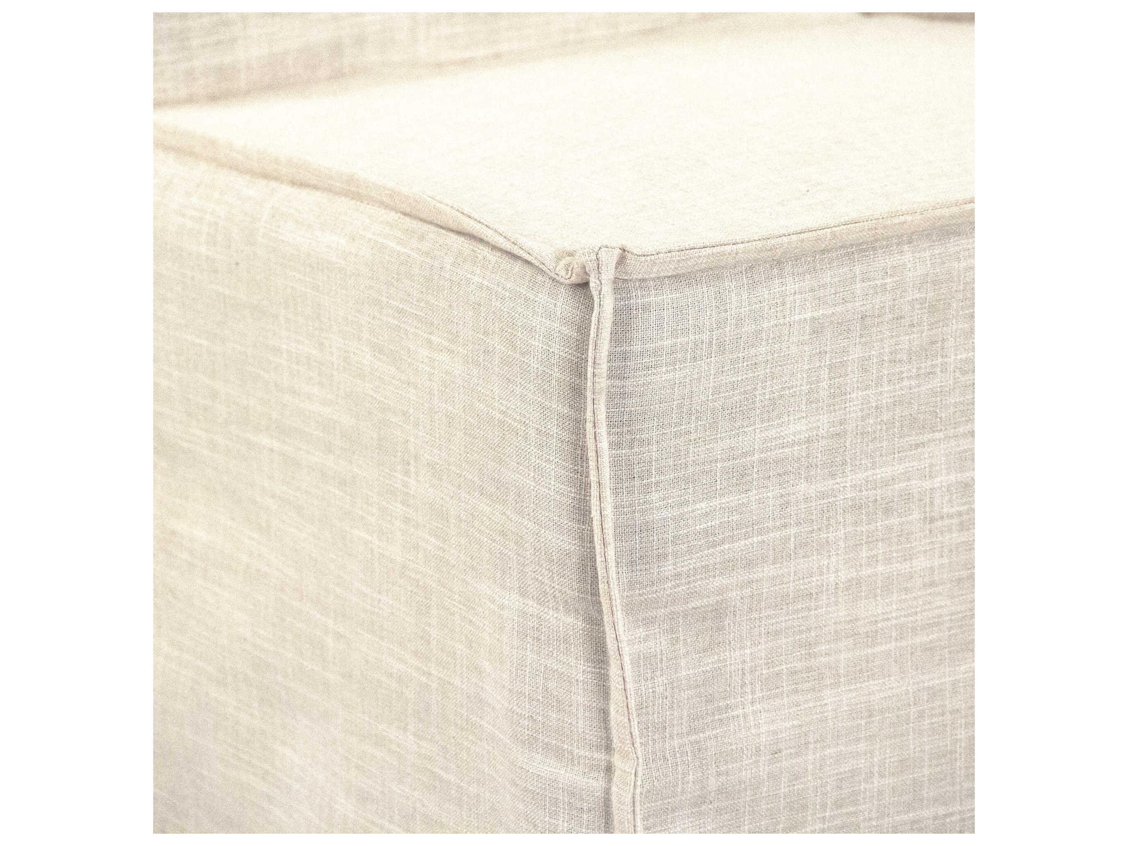 Zentique Jo Beech Wood White Upholstered Armless Dining Chair