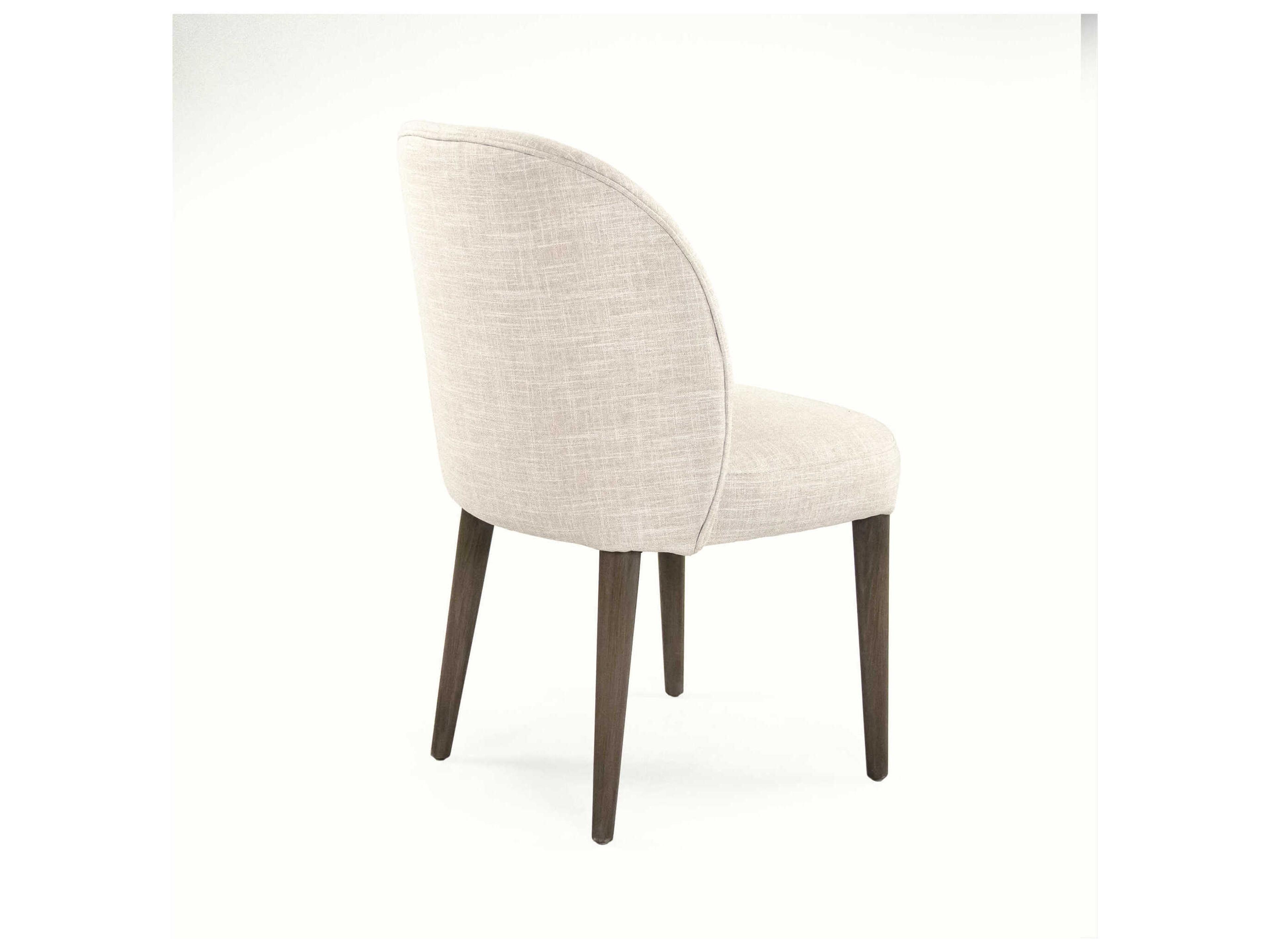 Zentique Eliza Beech Wood White Upholstered Armless Dining Chair