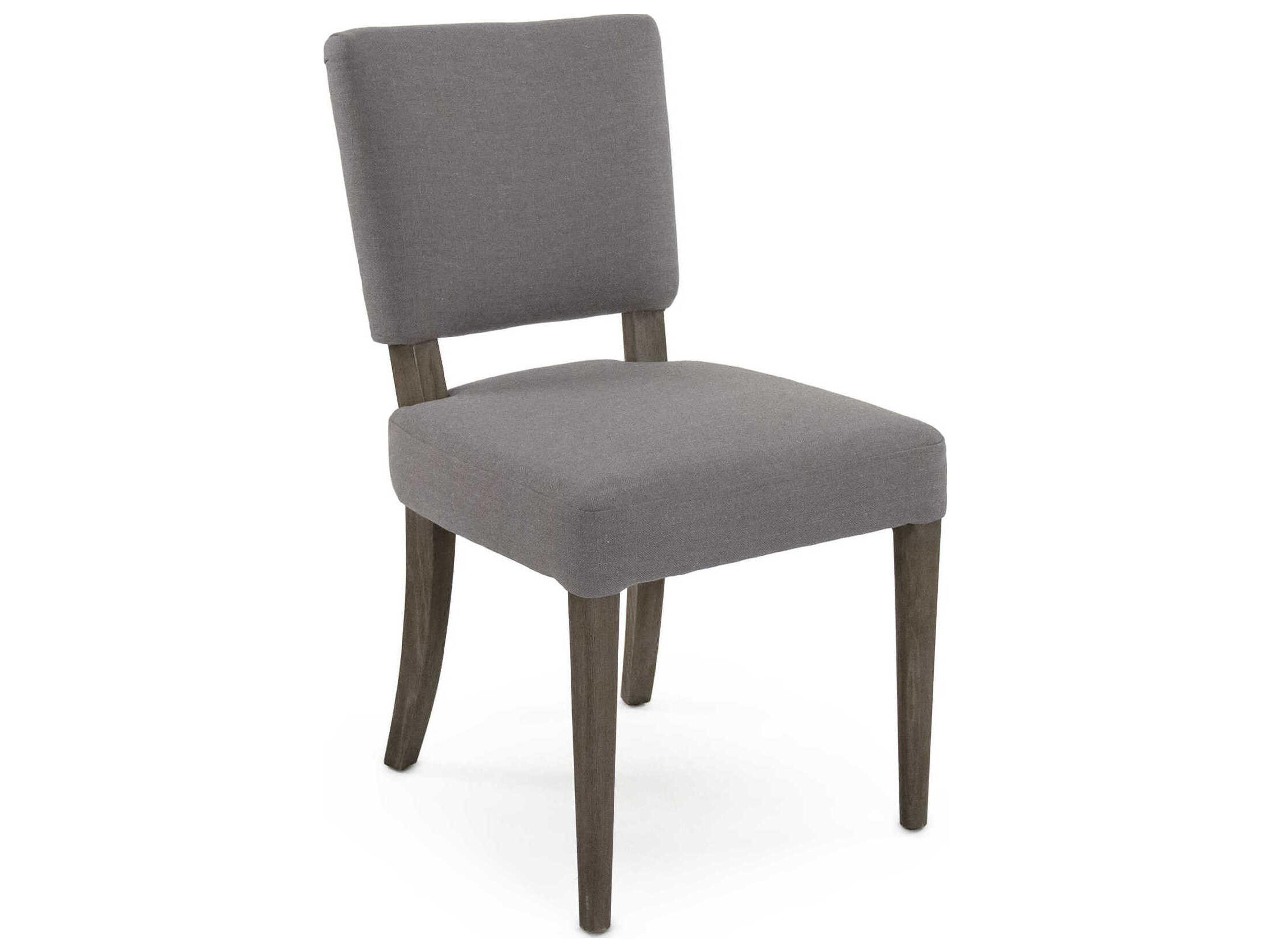 George Beech Wood Gray Upholstered Armless Dining Chair