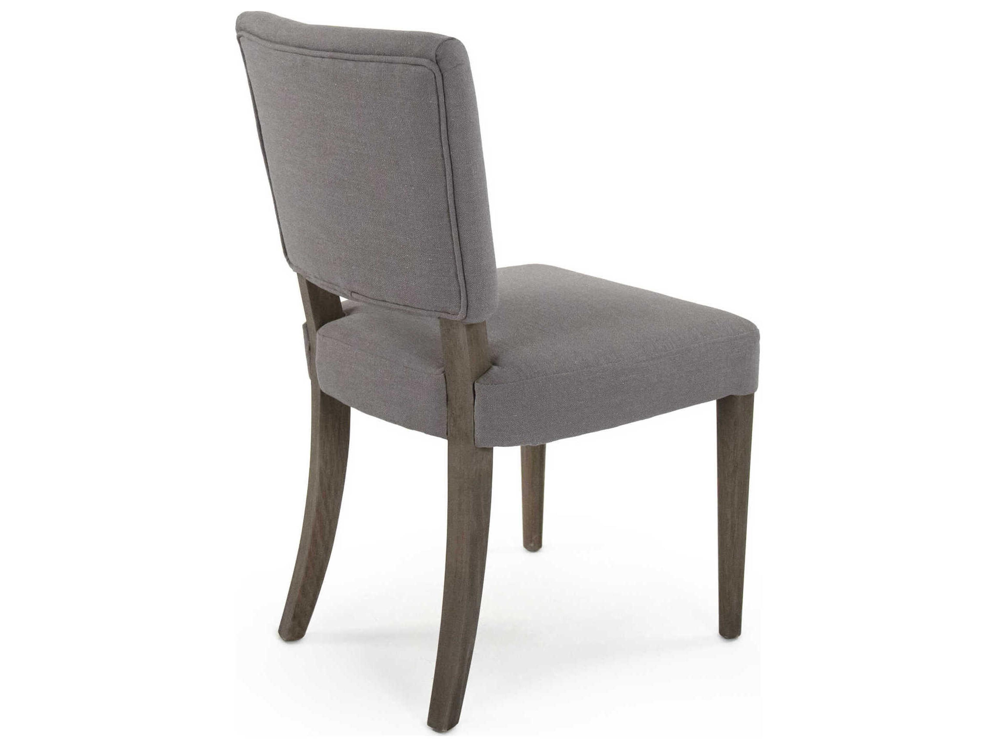 Zentique George Beech Wood Gray Upholstered Armless Dining Chair