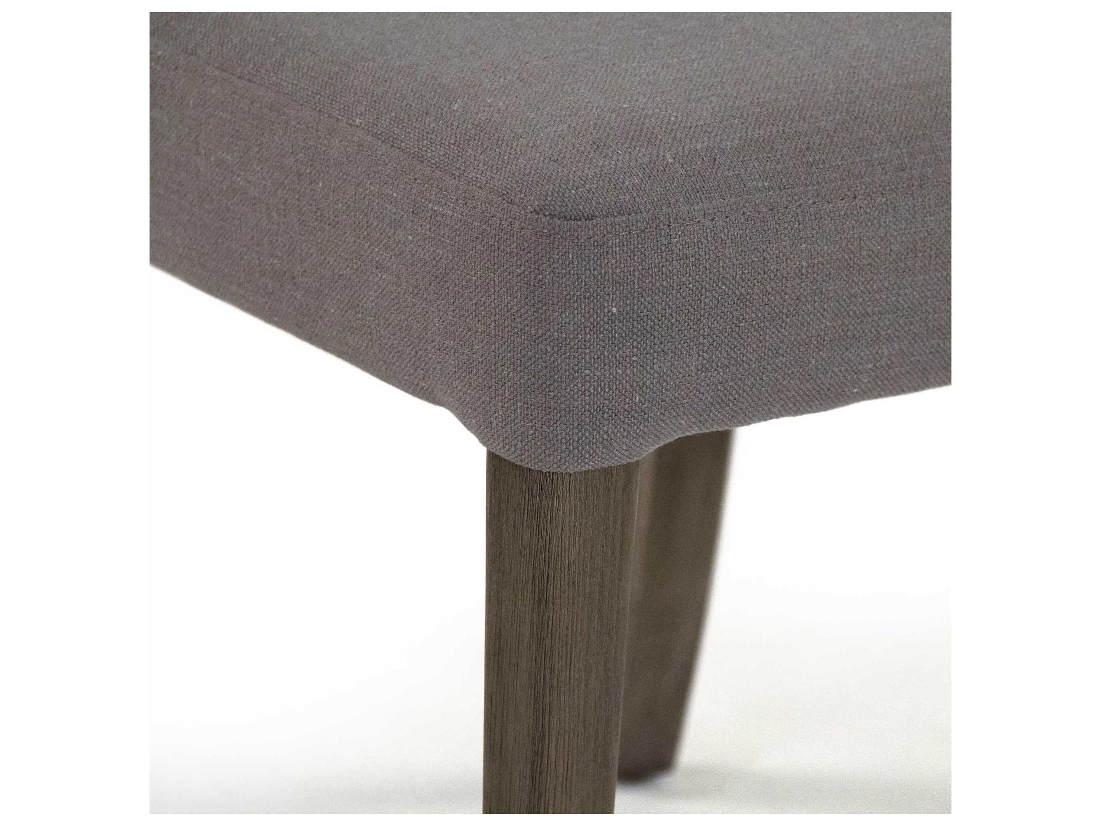 Zentique George Beech Wood Gray Upholstered Armless Dining Chair