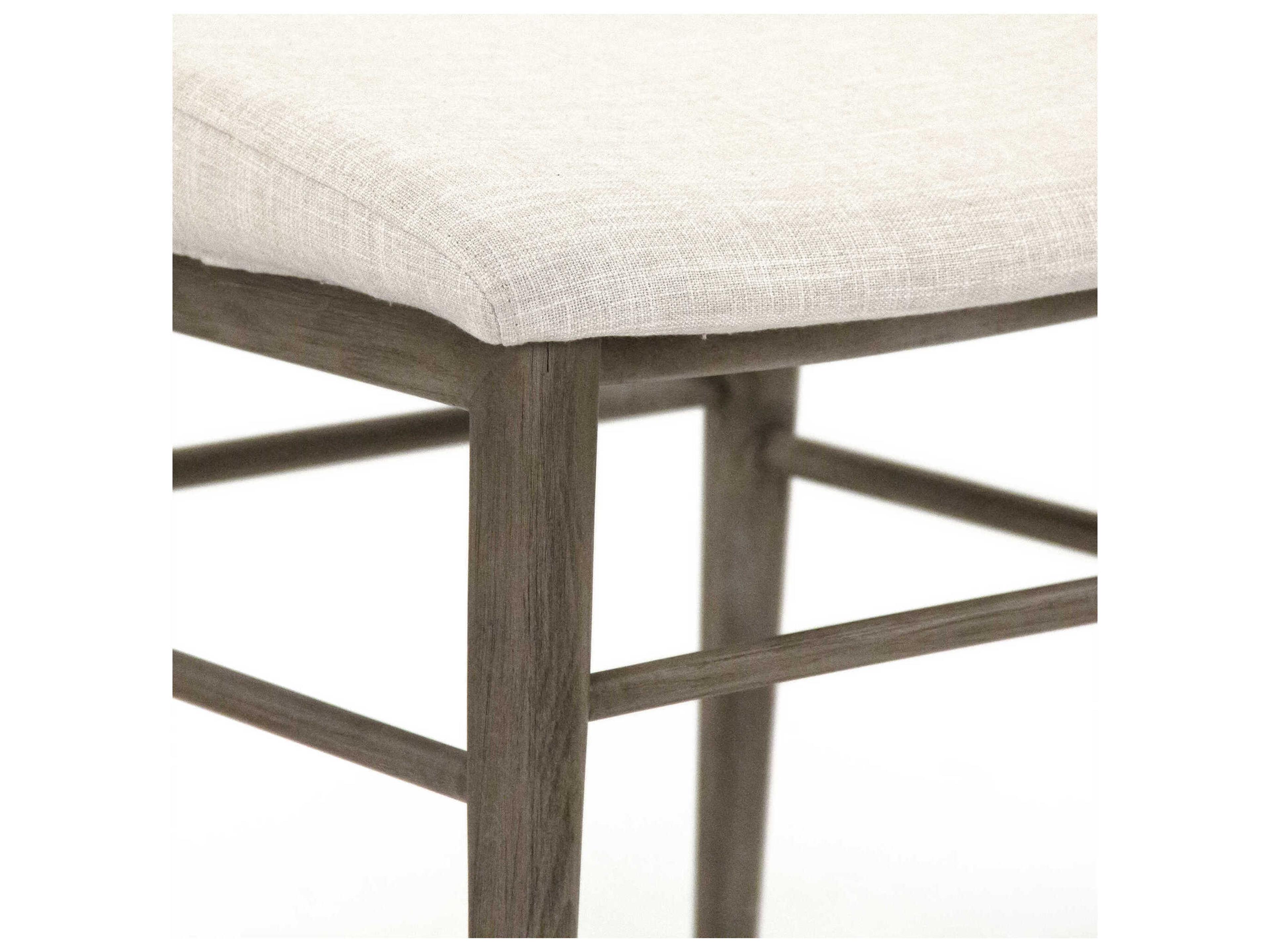 Zentique Nicole Beech Wood White Upholstered Armless Dining Chair