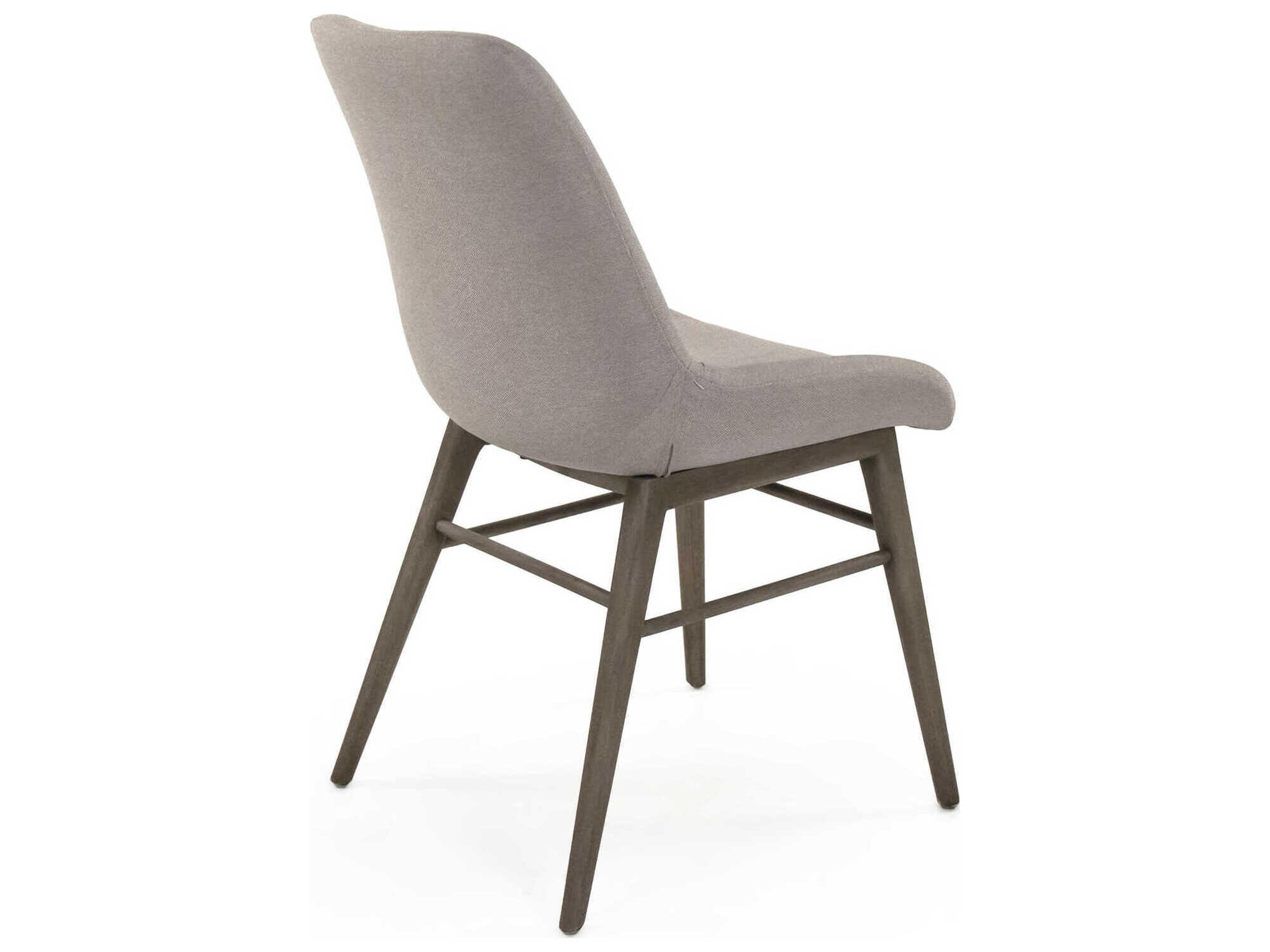 Zentique Zola Beech Wood Gray Upholstered Armless Dining Chair