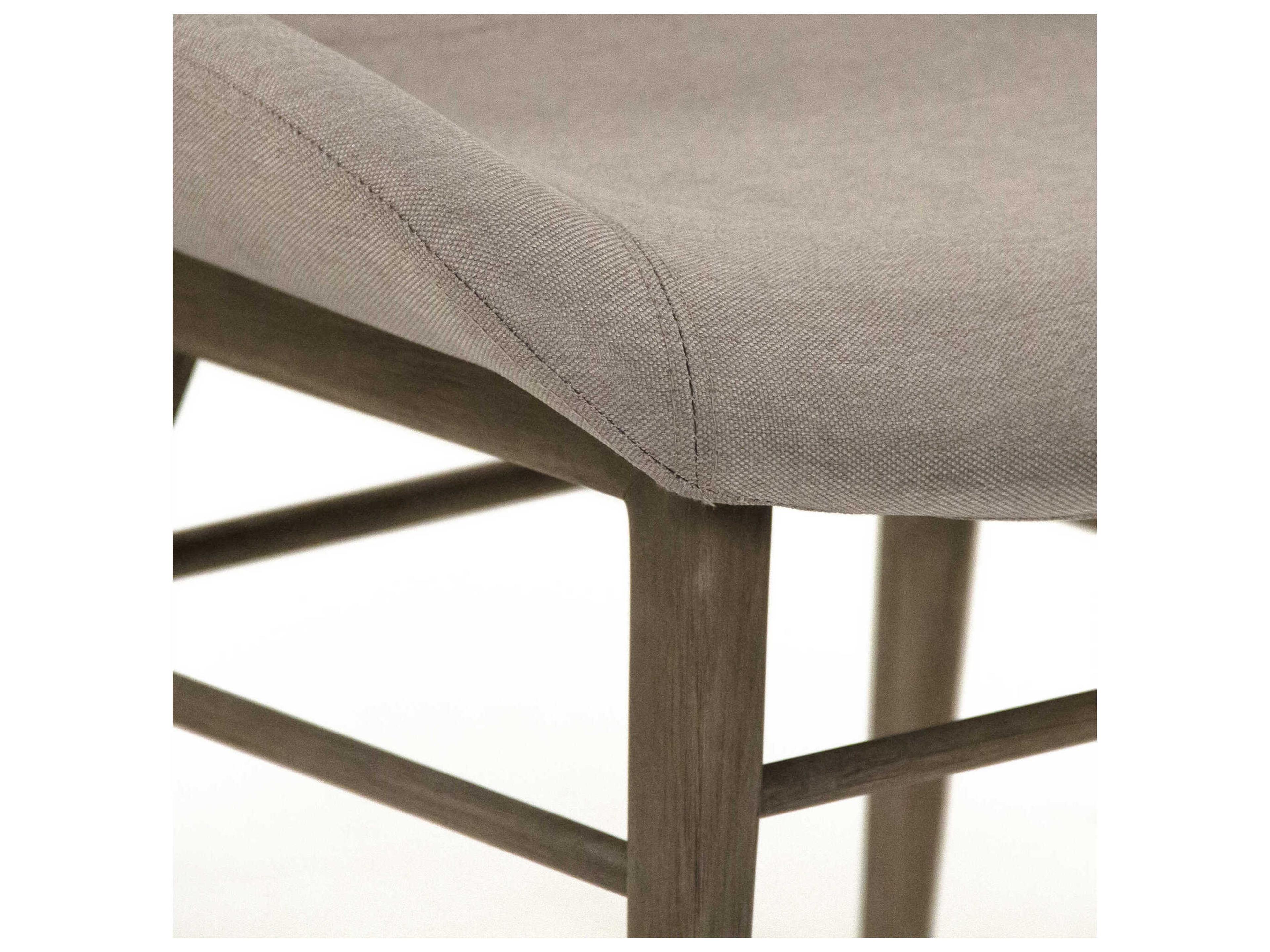 Zentique Zola Beech Wood Gray Upholstered Armless Dining Chair
