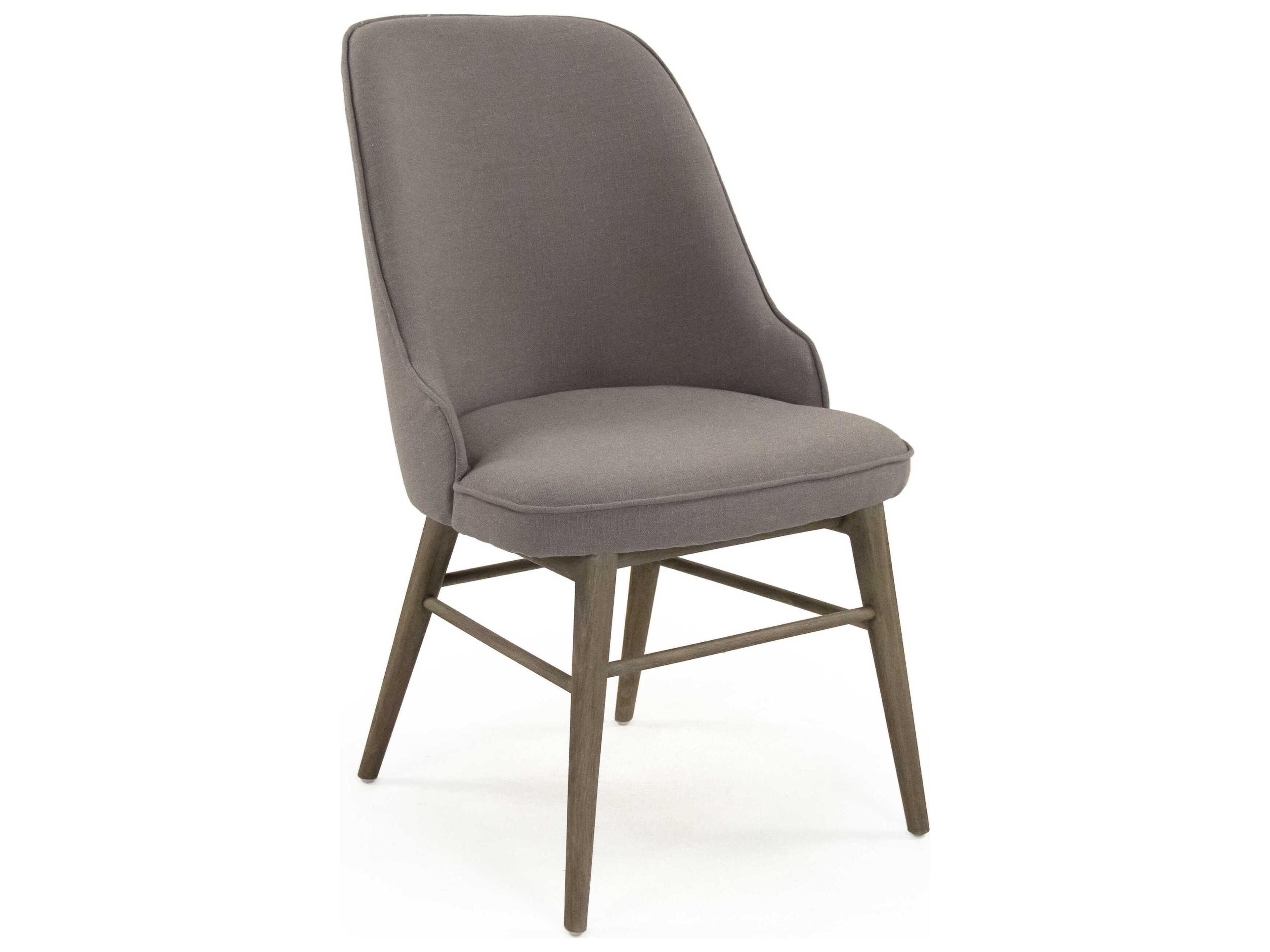 Derek Beech Wood Gray Upholstered Armless Dining Chair