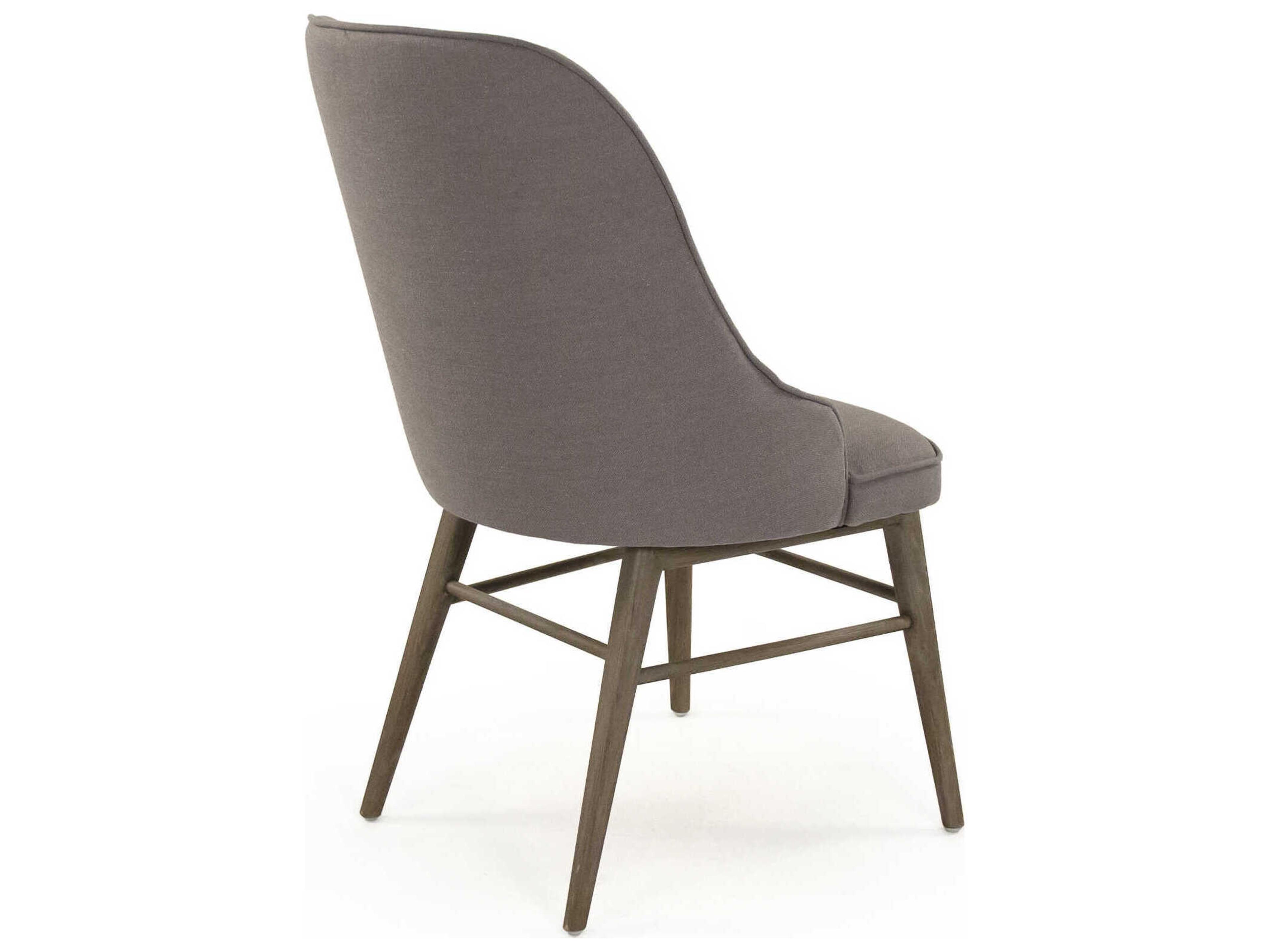 Zentique Derek Beech Wood Gray Upholstered Armless Dining Chair