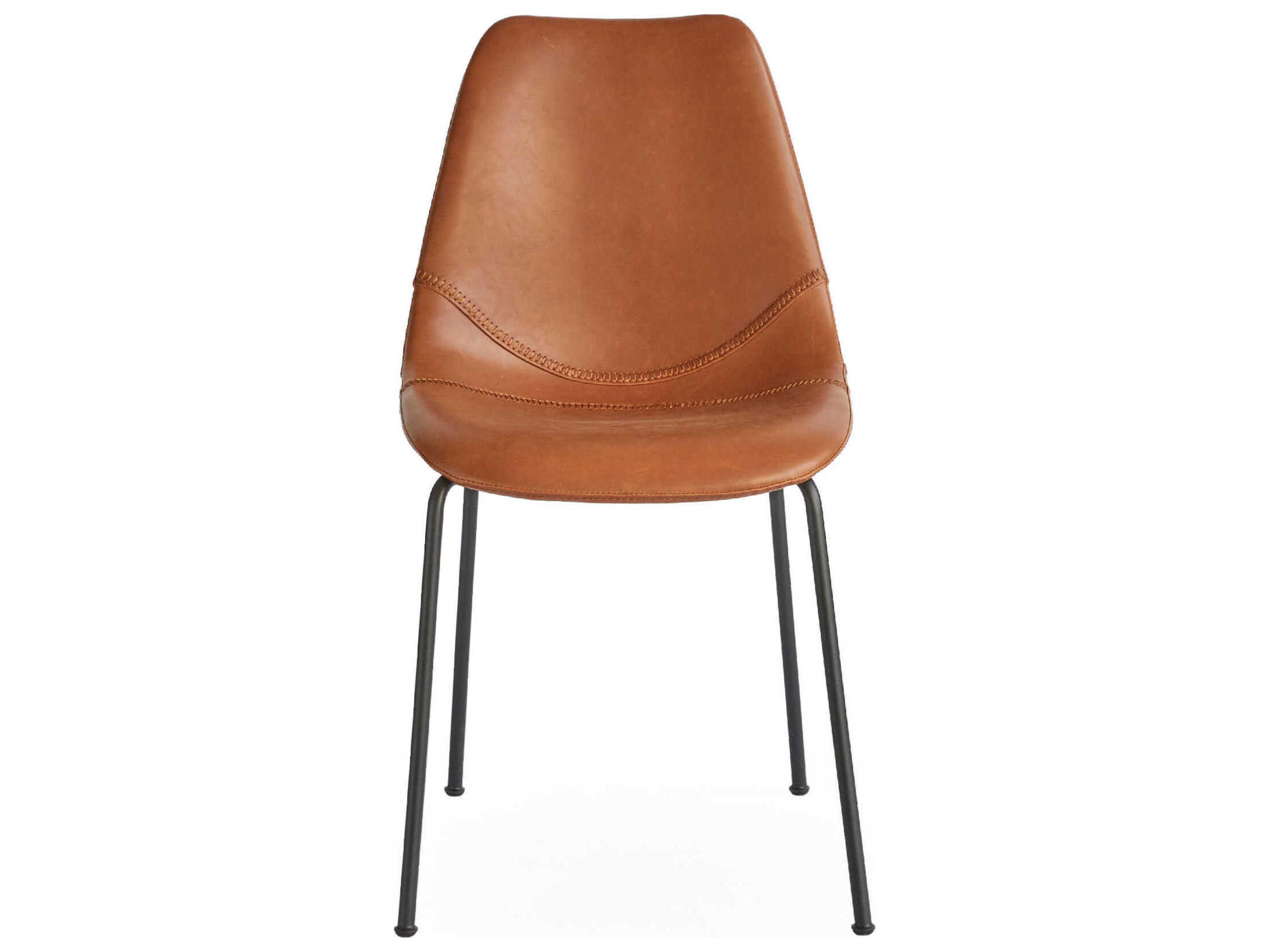Lana Brown Leather Armless Dining Chair