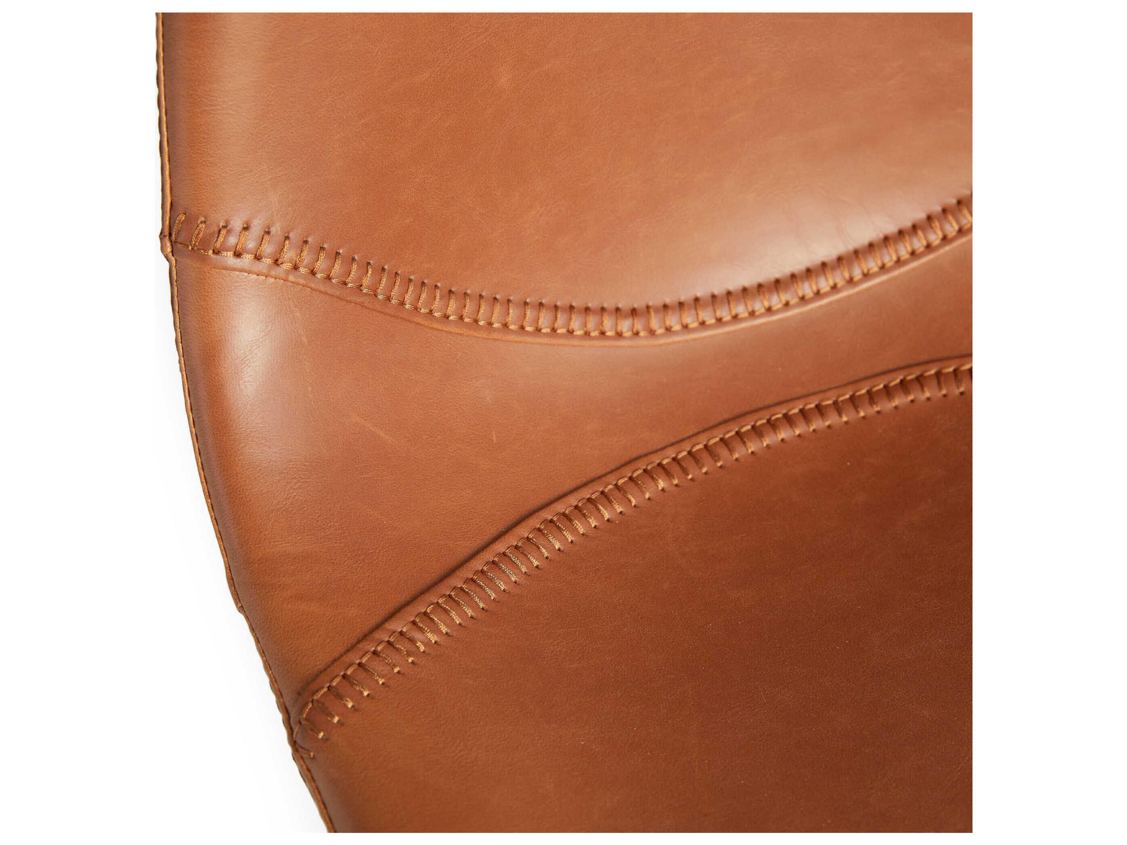 Zentique Lana Brown Leather Armless Dining Chair