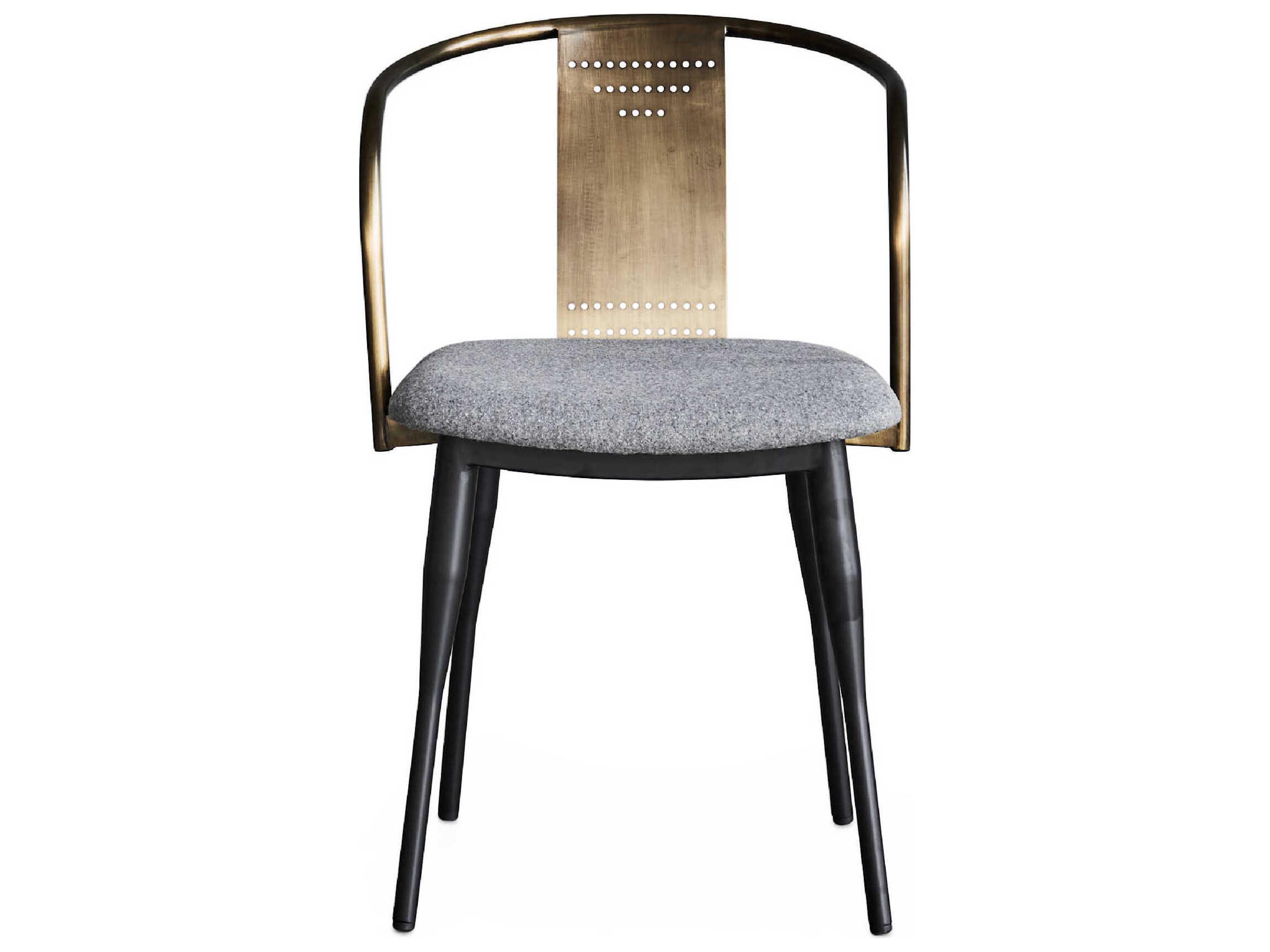 Zentique Janel Black Upholstered Arm Dining Chair