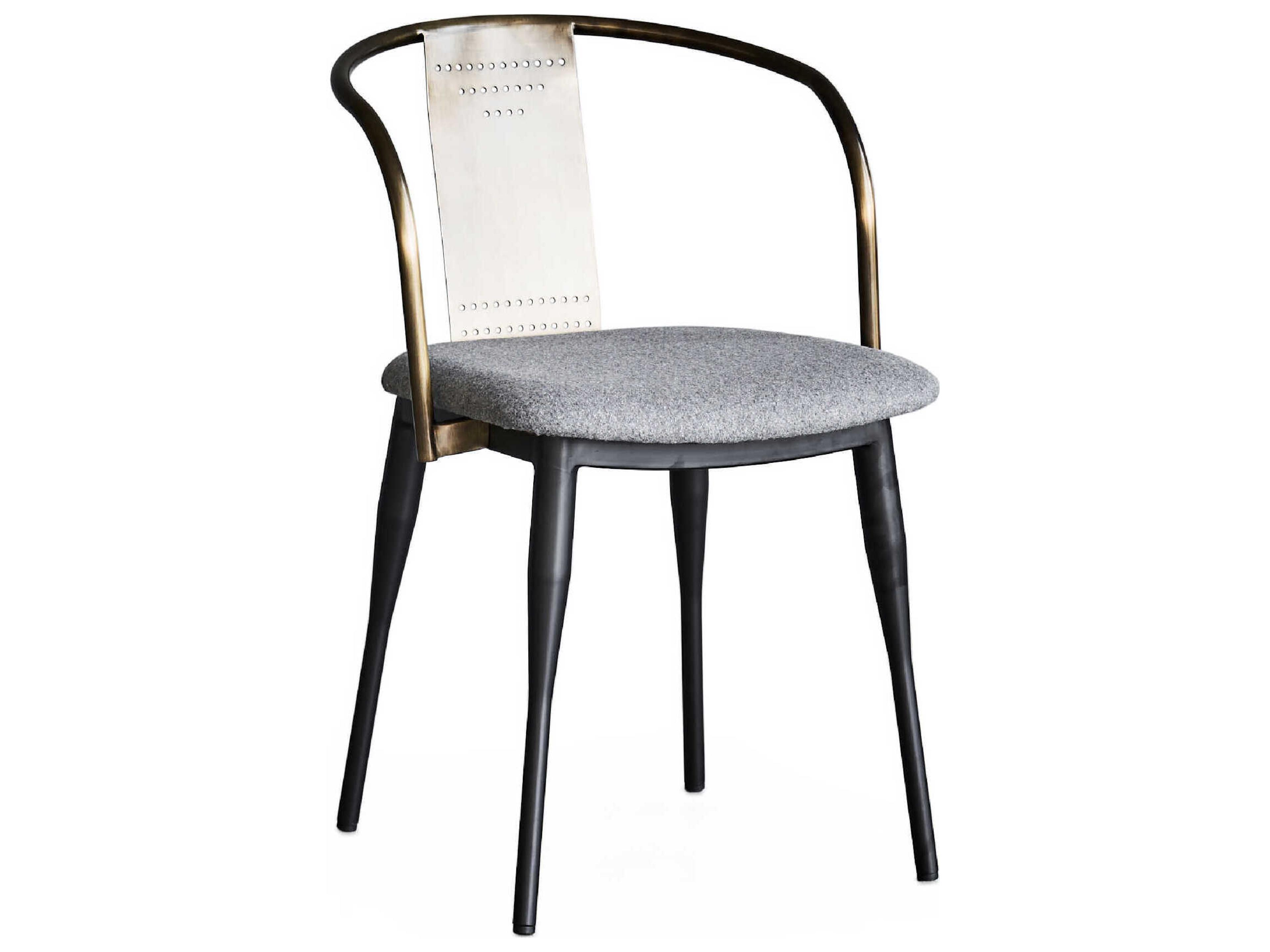 Janel Black Upholstered Arm Dining Chair