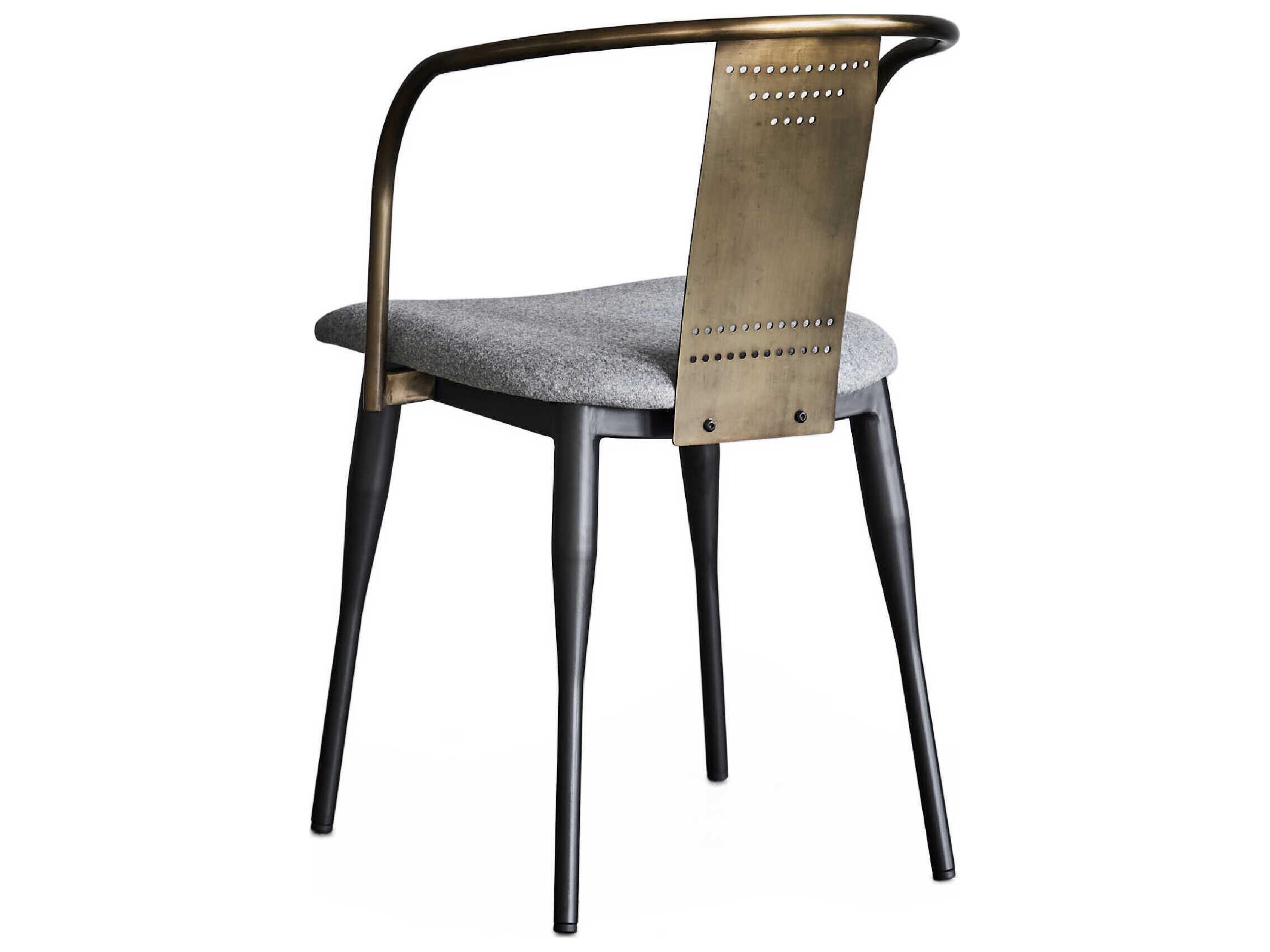 Zentique Janel Black Upholstered Arm Dining Chair