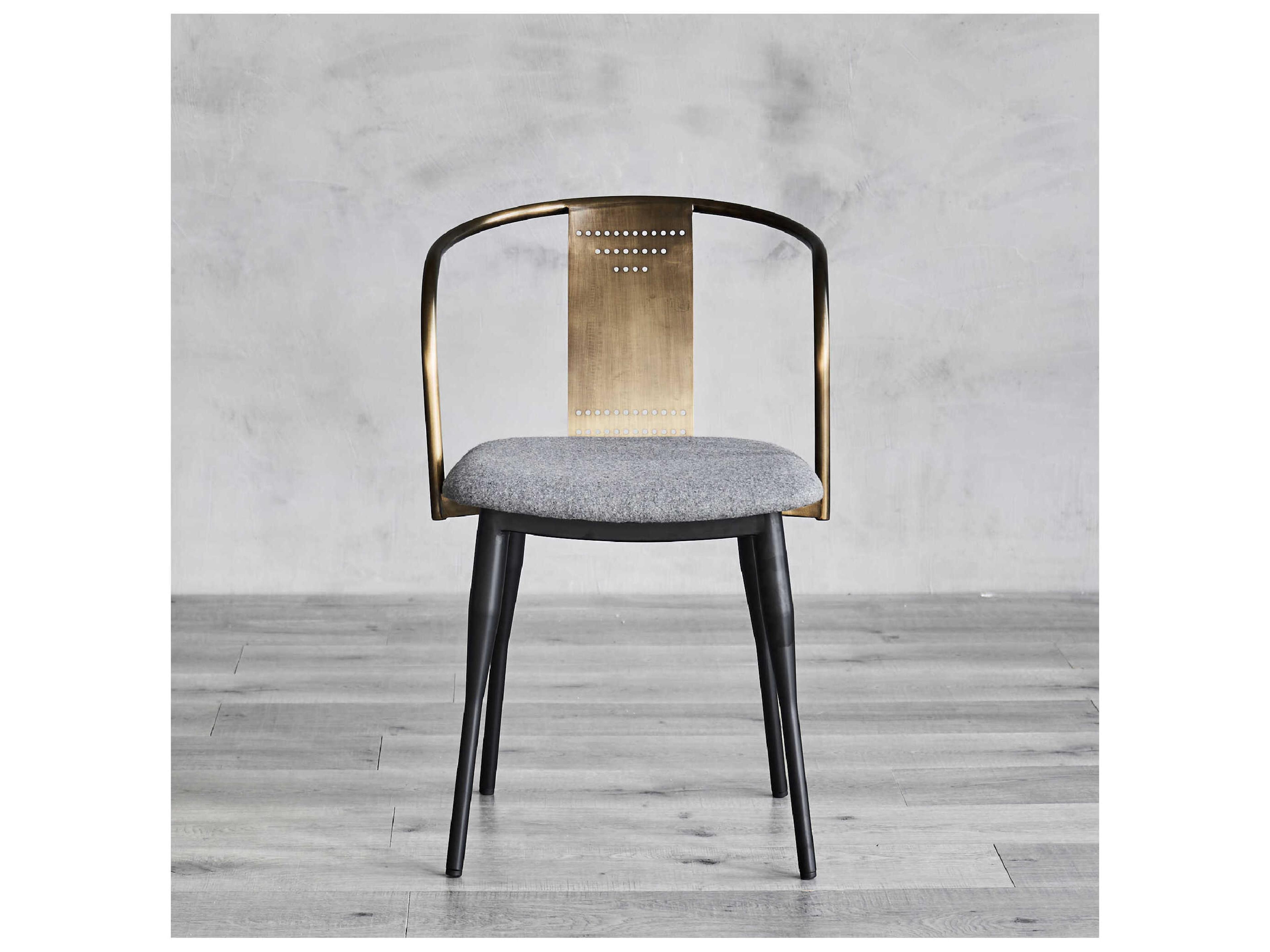 Zentique Janel Black Upholstered Arm Dining Chair