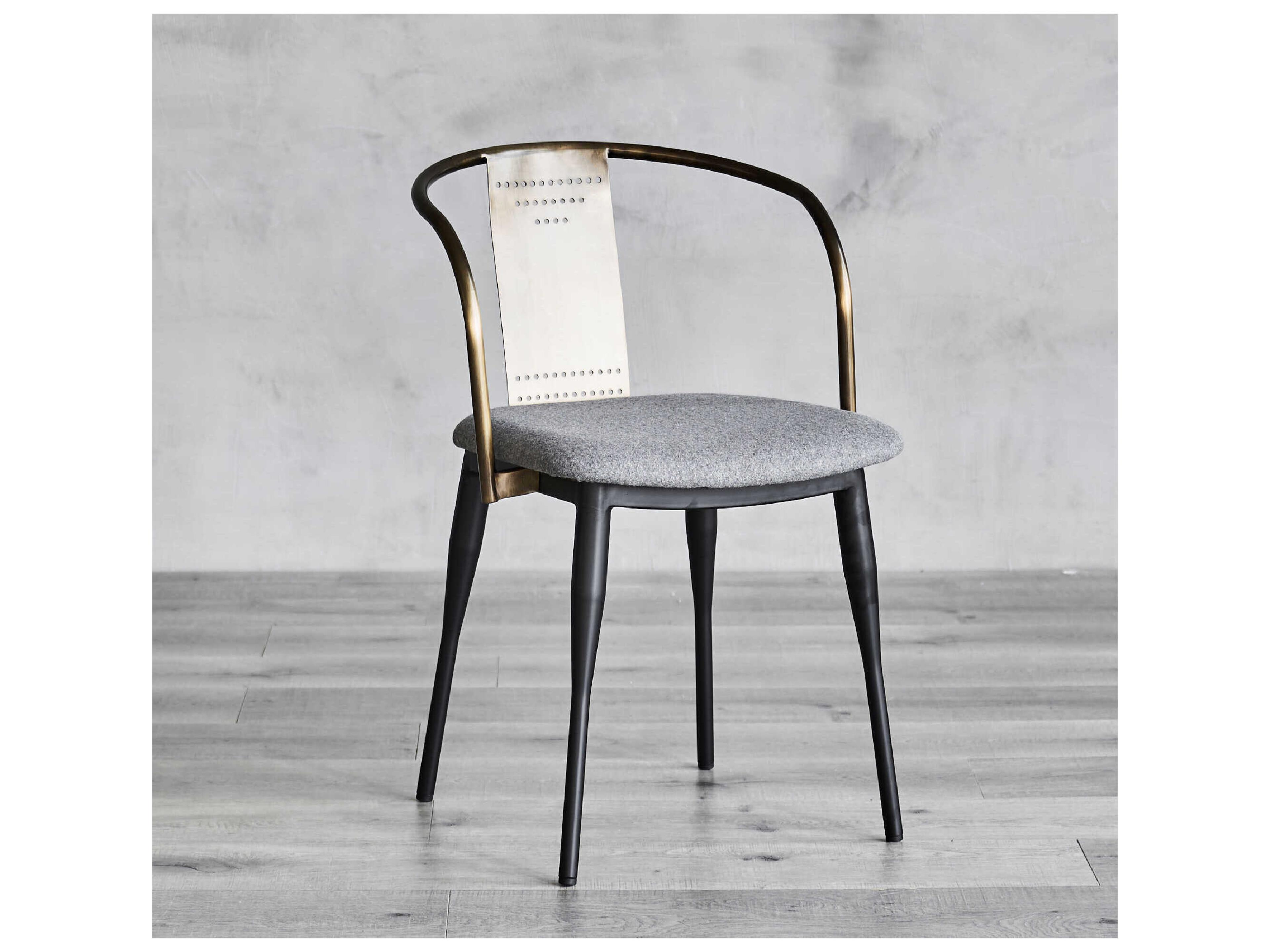 Zentique Janel Black Upholstered Arm Dining Chair