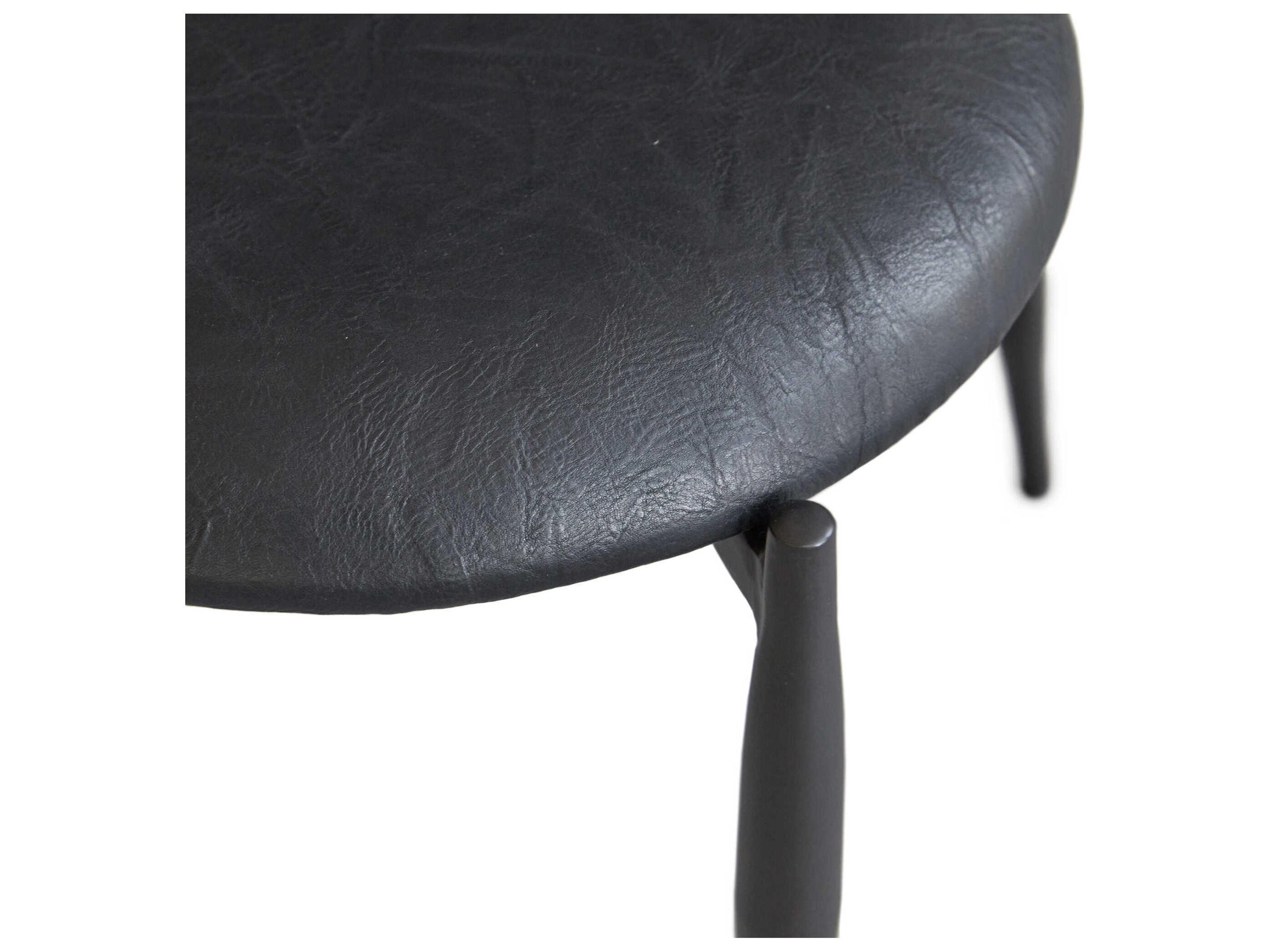 Zentique Madeleine Black Leather Armless Dining Chair