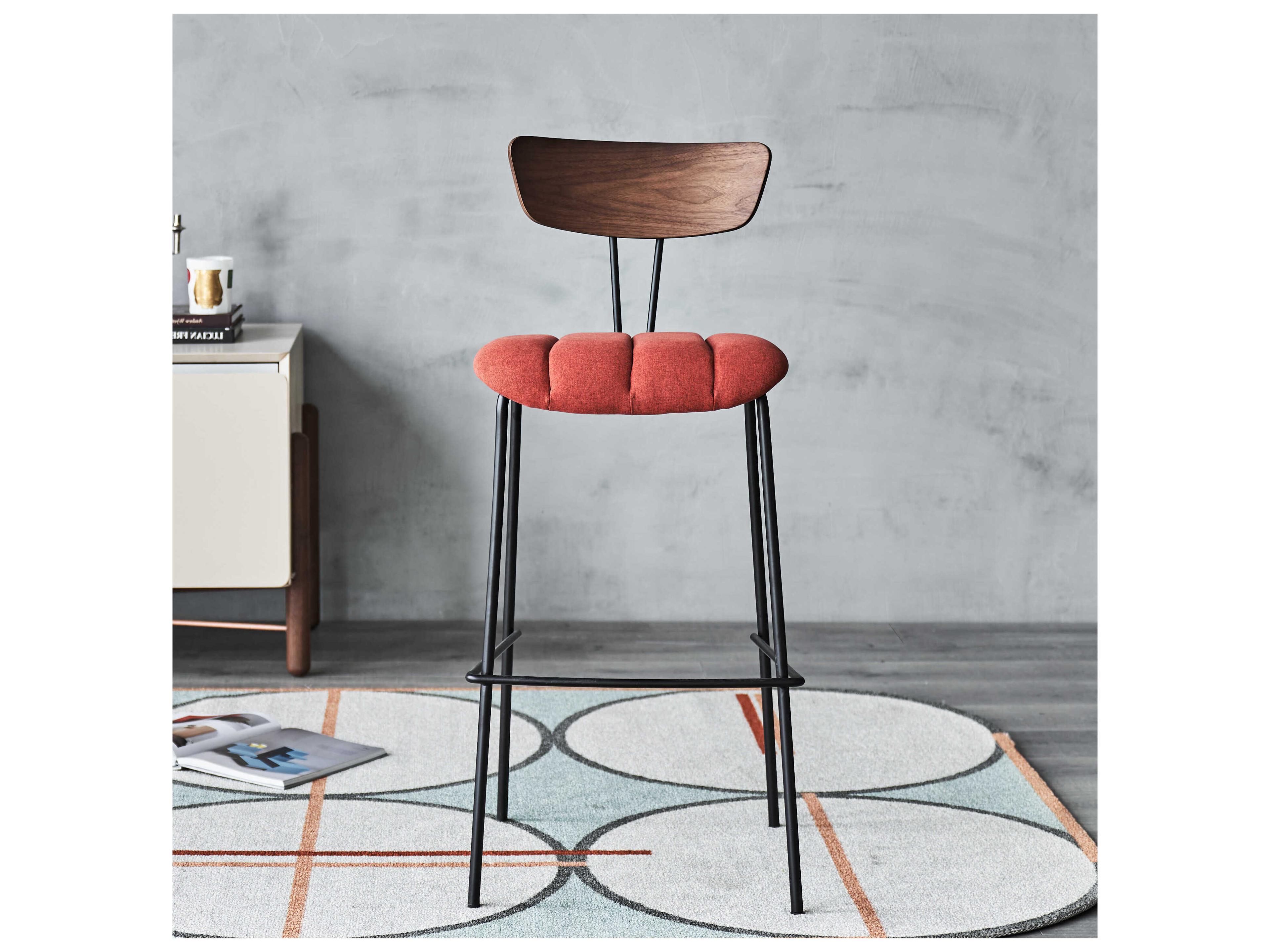 Zentique Lara Cotton Upholstered Bar Stool