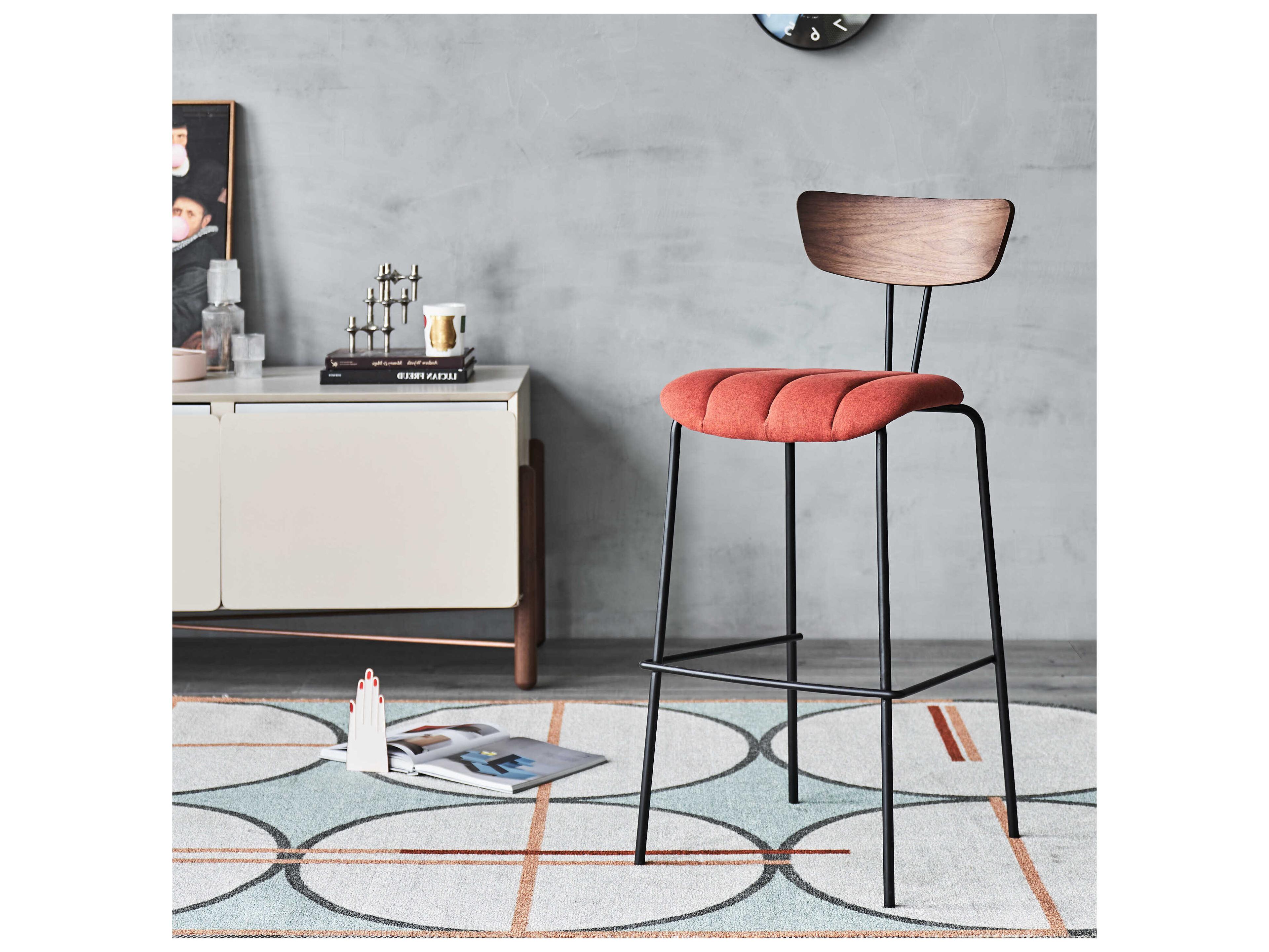 Zentique Lara Cotton Upholstered Bar Stool