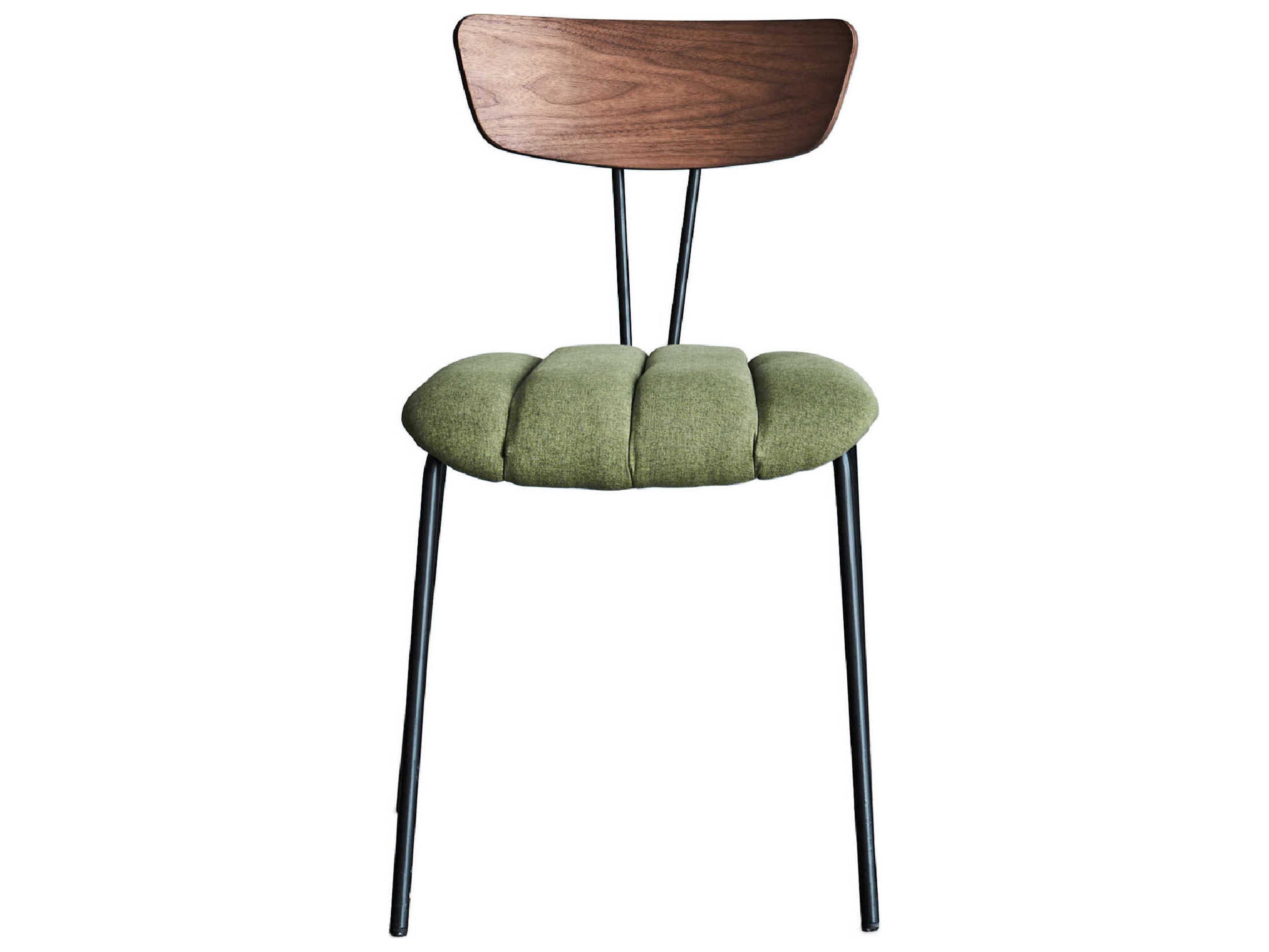 Zentique Lara Plywood Green Upholstered Armless Dining Chair