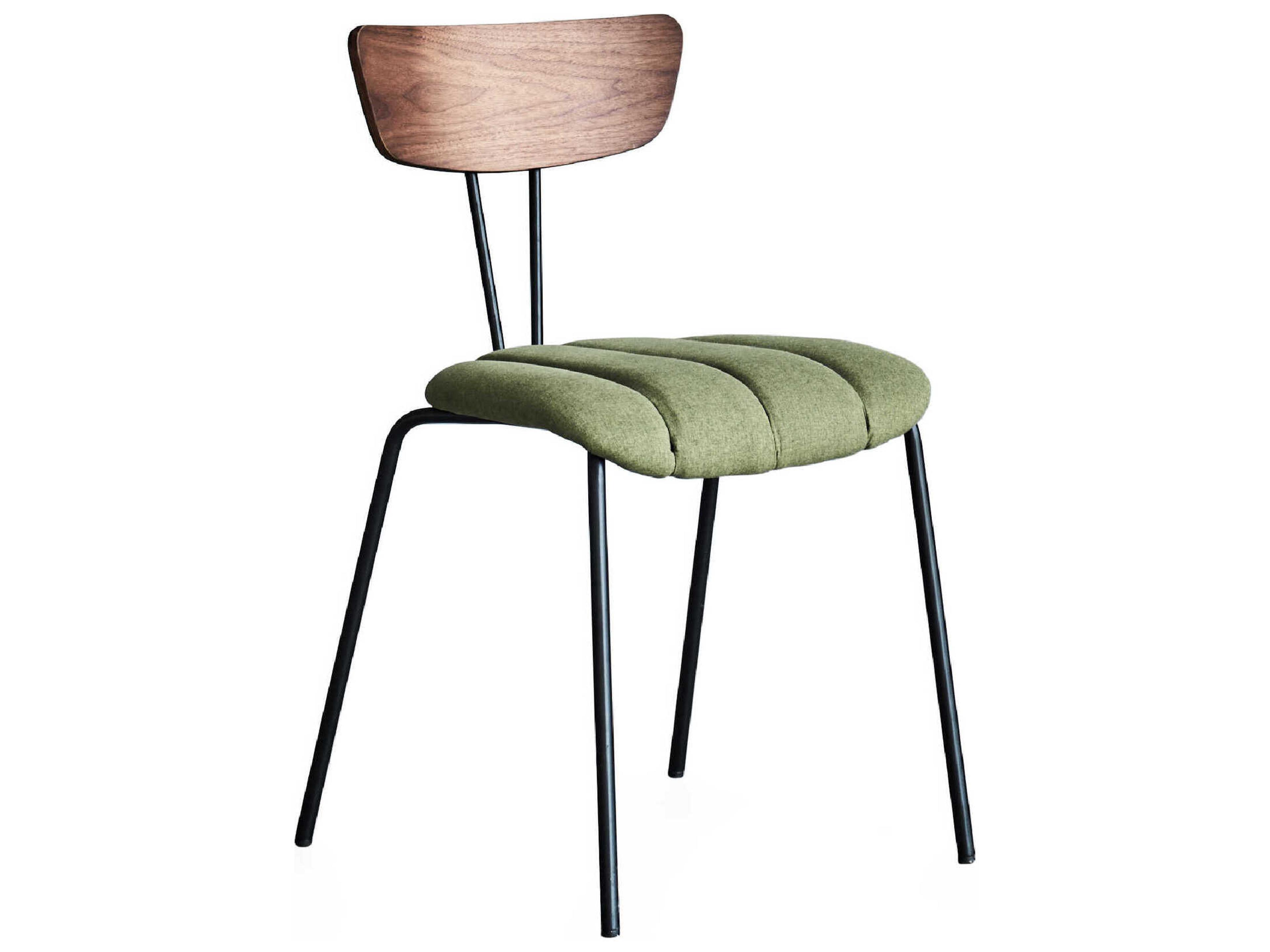 Lara Plywood Green Upholstered Armless Dining Chair