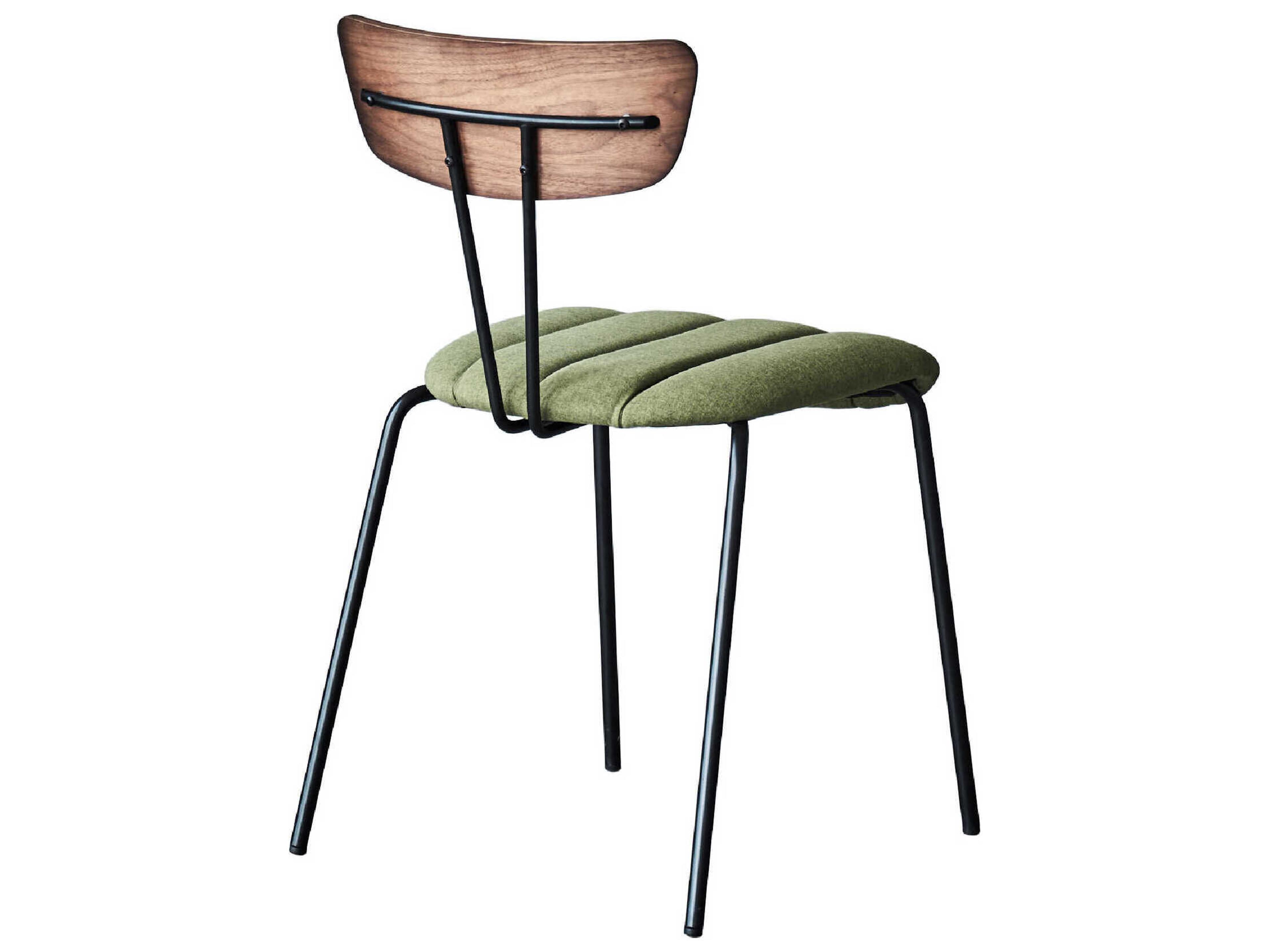 Zentique Lara Plywood Green Upholstered Armless Dining Chair