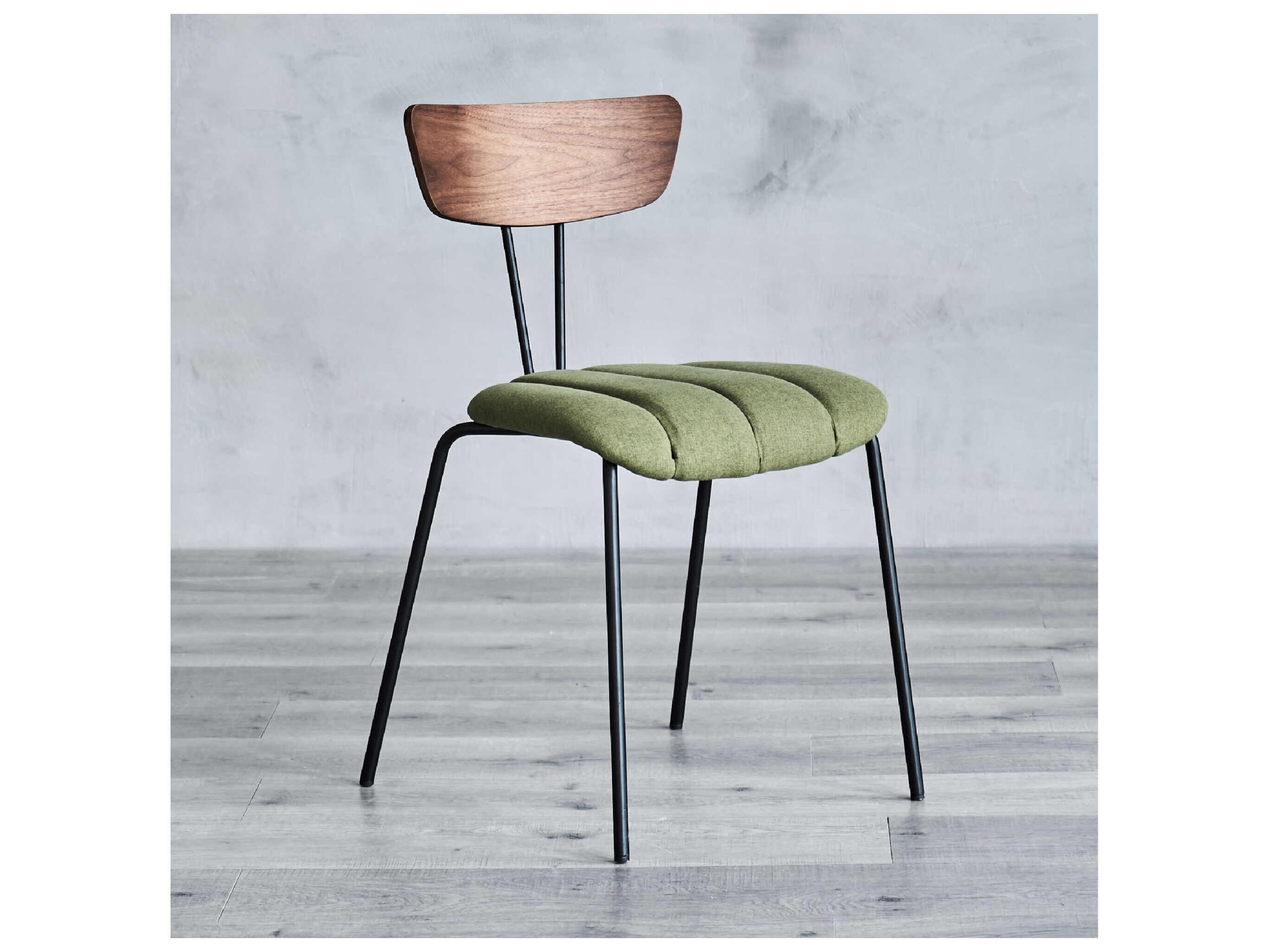 Zentique Lara Plywood Green Upholstered Armless Dining Chair