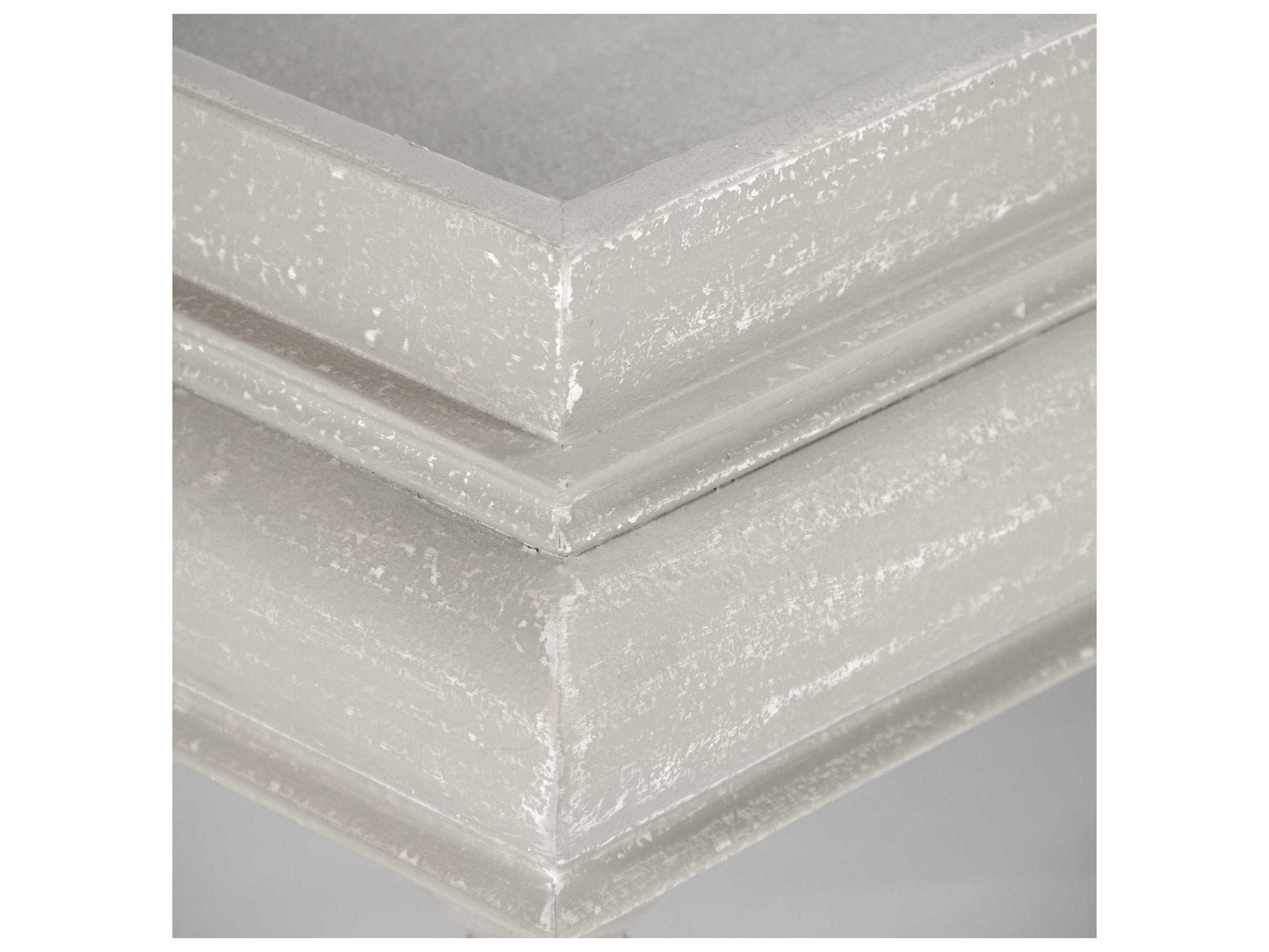 Zentique Rectangular Wood Distressed Ivory Coffee Table