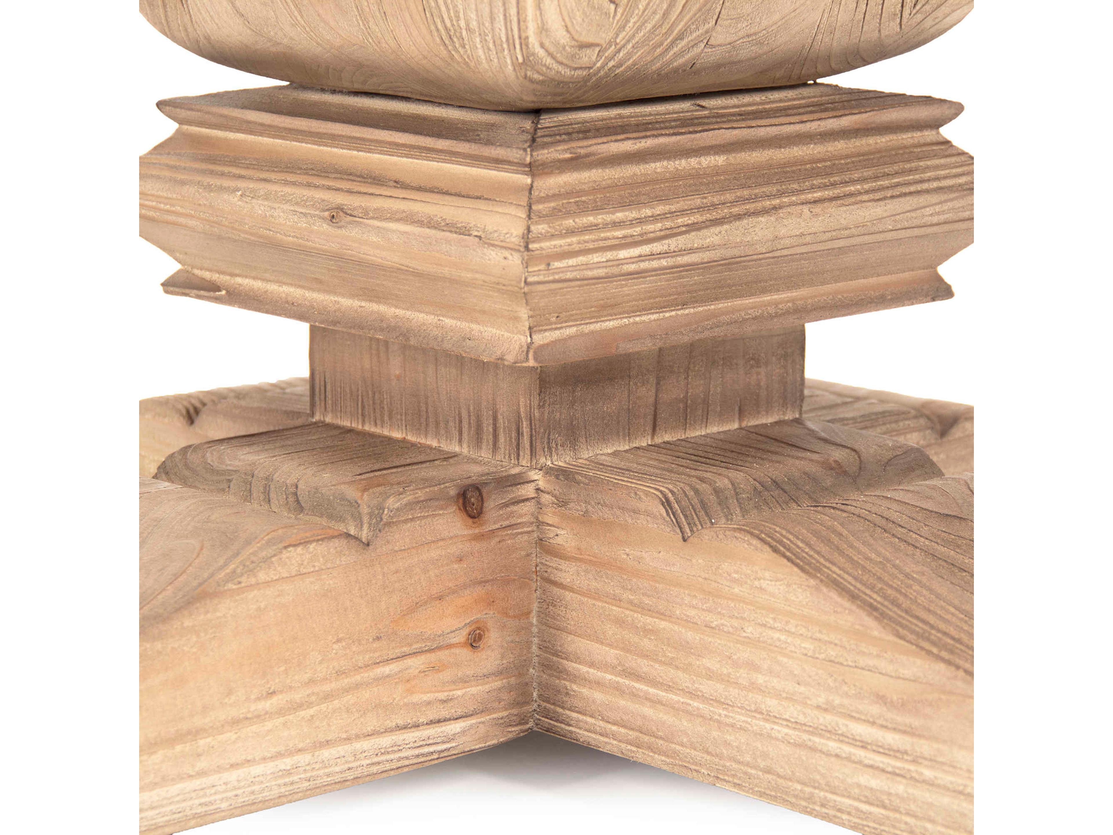 Zentique Max Round Wood Brown Pine Dining Table