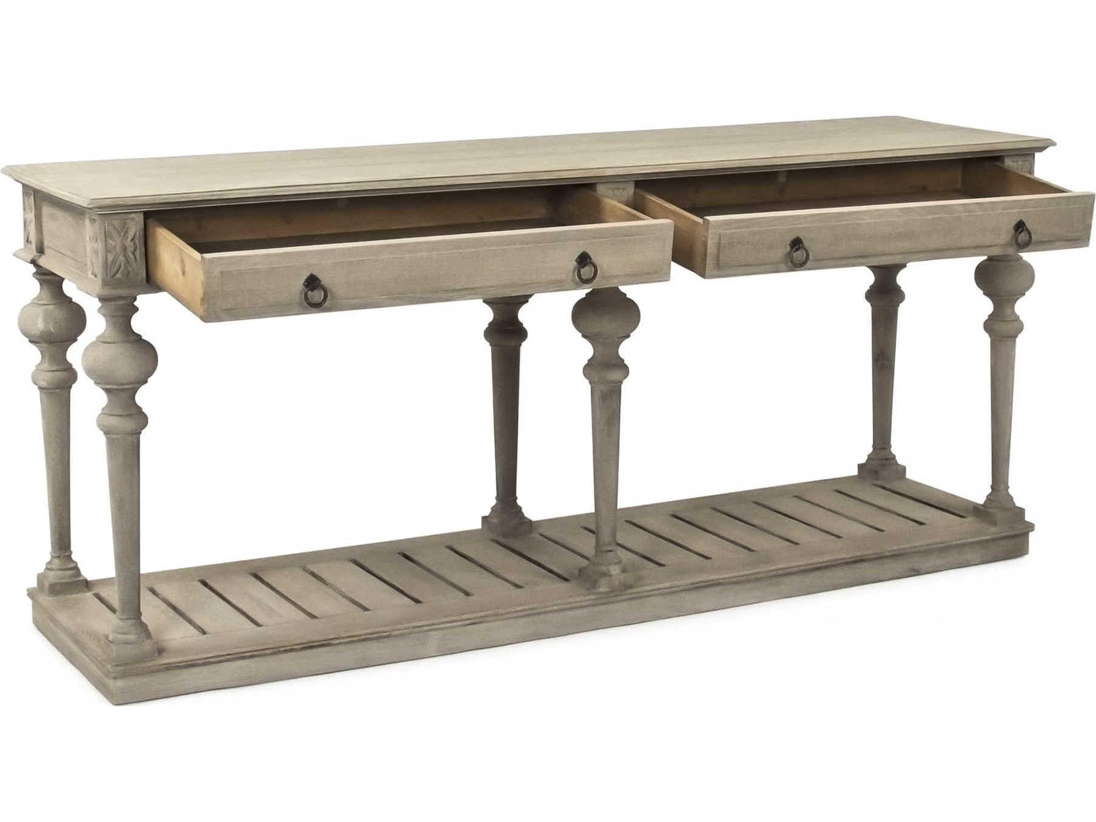 Zentique Rectangular Wood Ash Grey Console Table