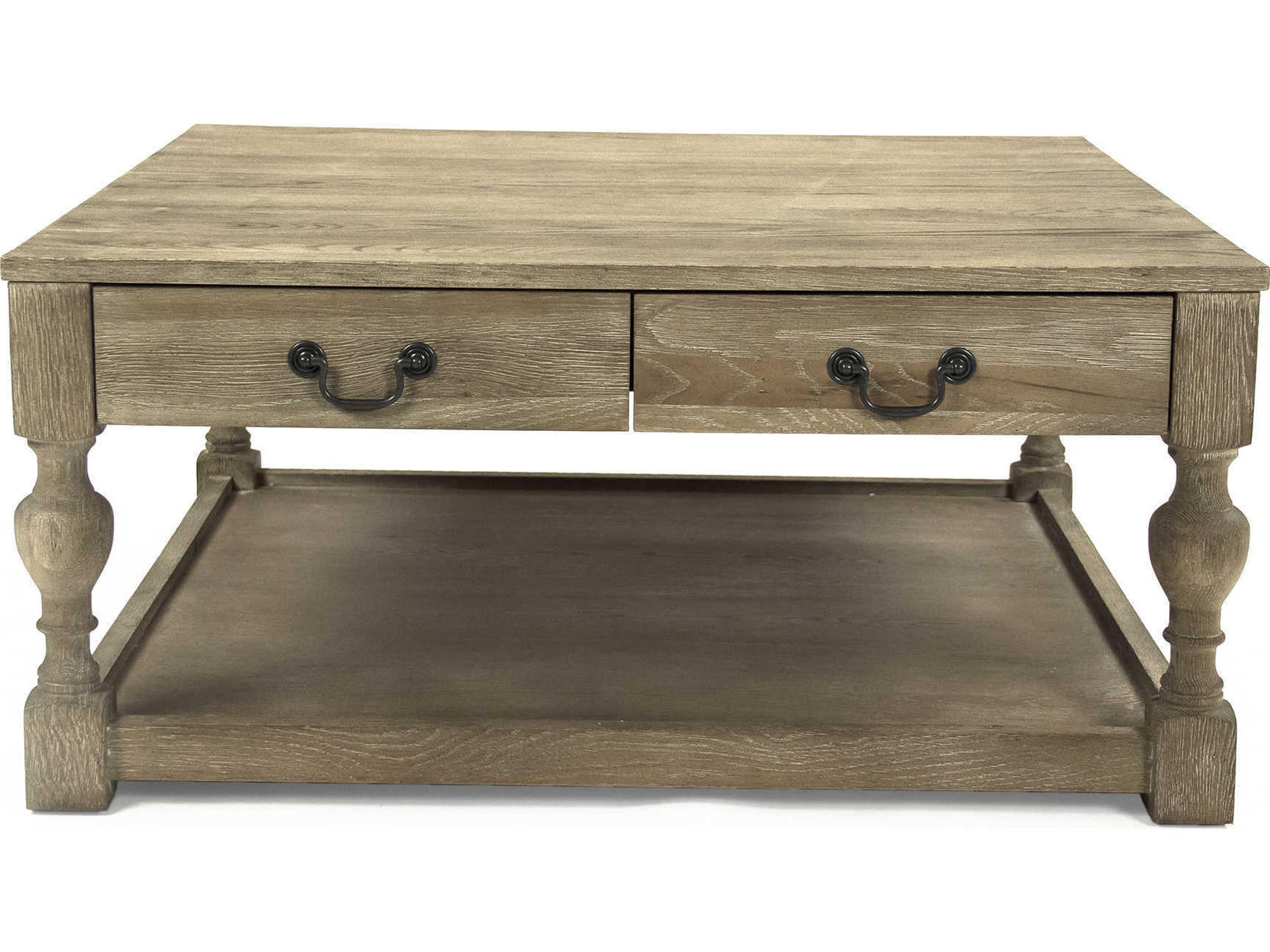 Zentique Square Wood Limed Grey Coffee Table