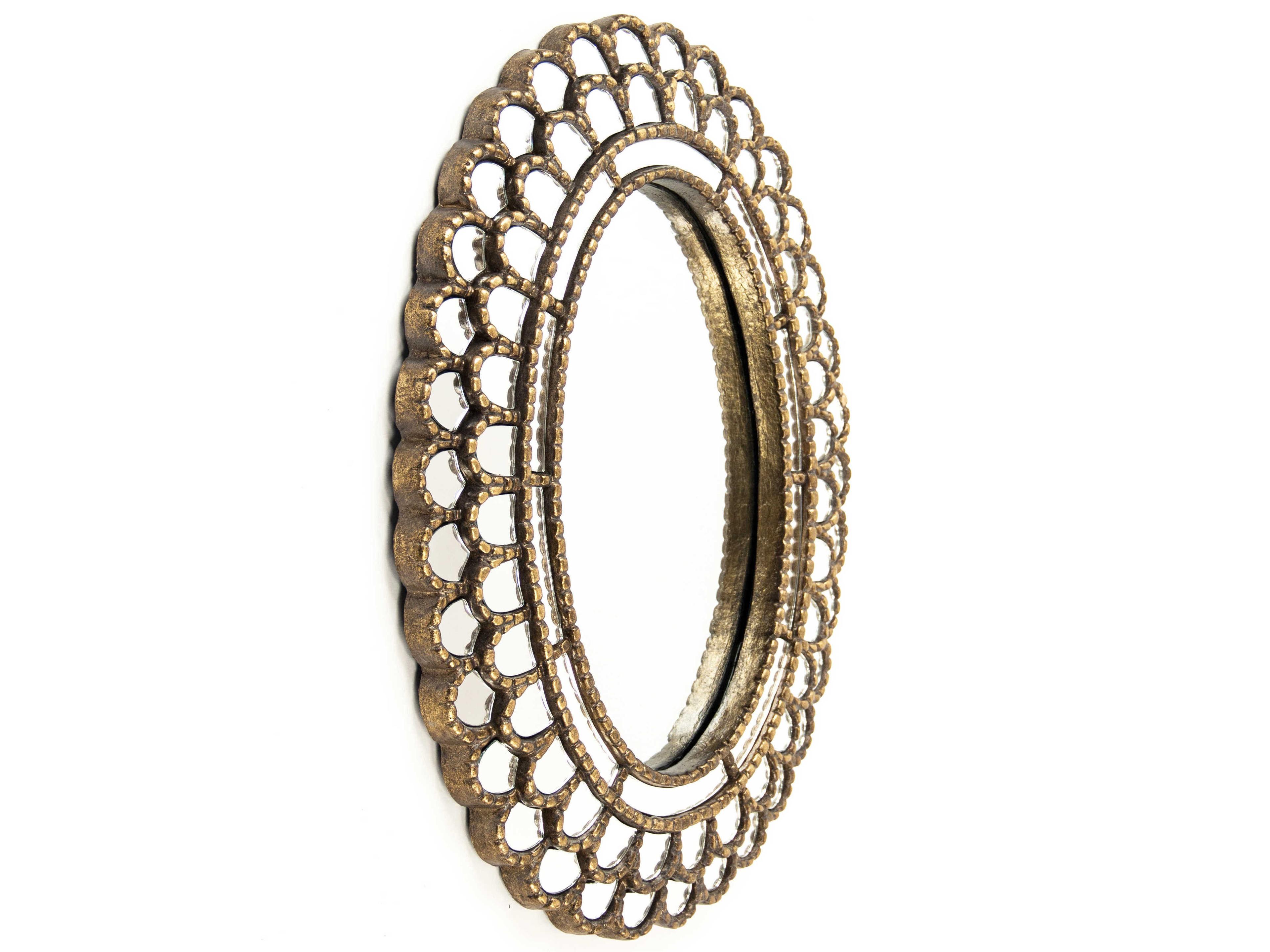 Zentique Flueur Antique Gold Oval Wall Mirror