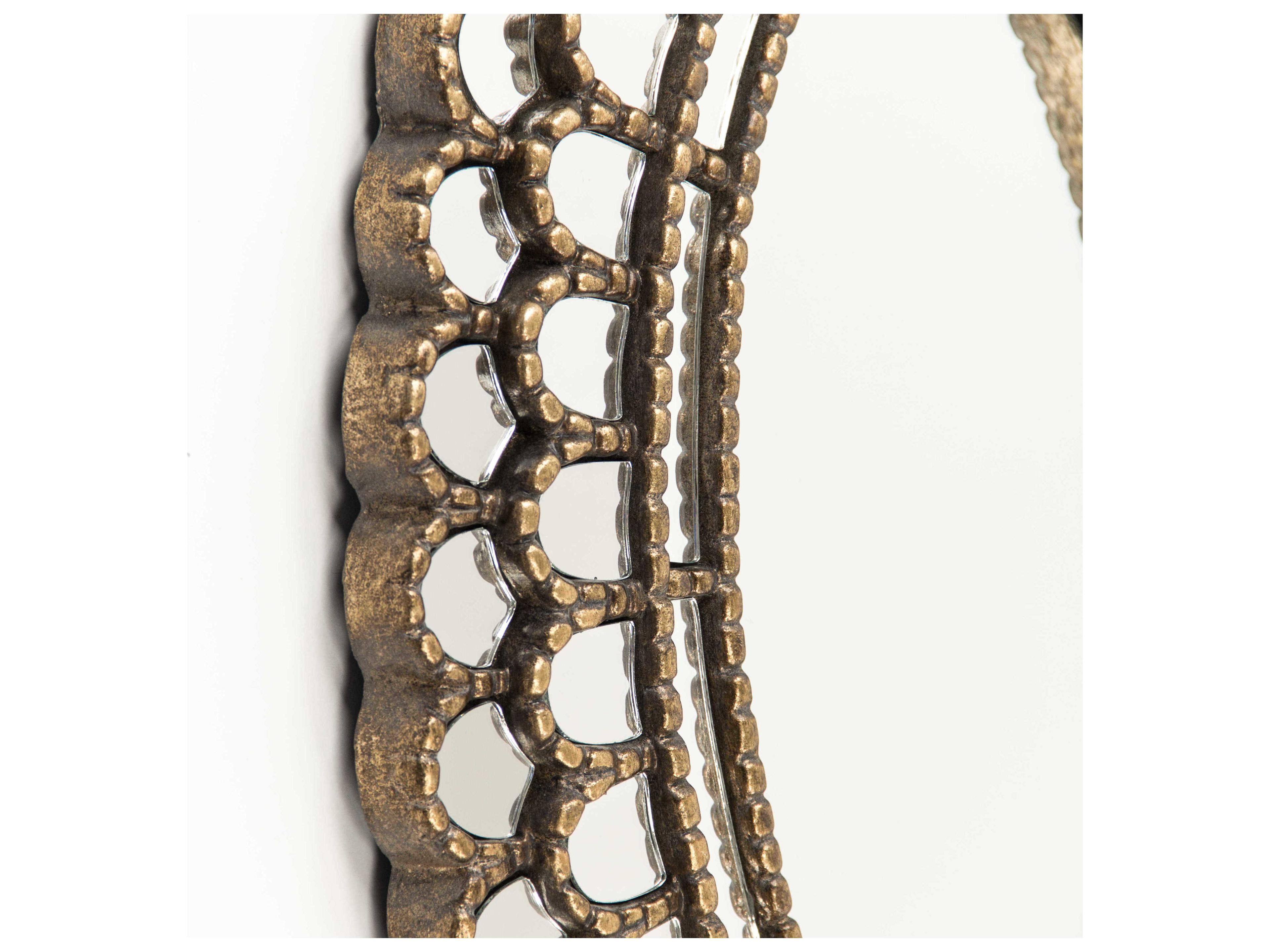 Zentique Flueur Antique Gold Oval Wall Mirror